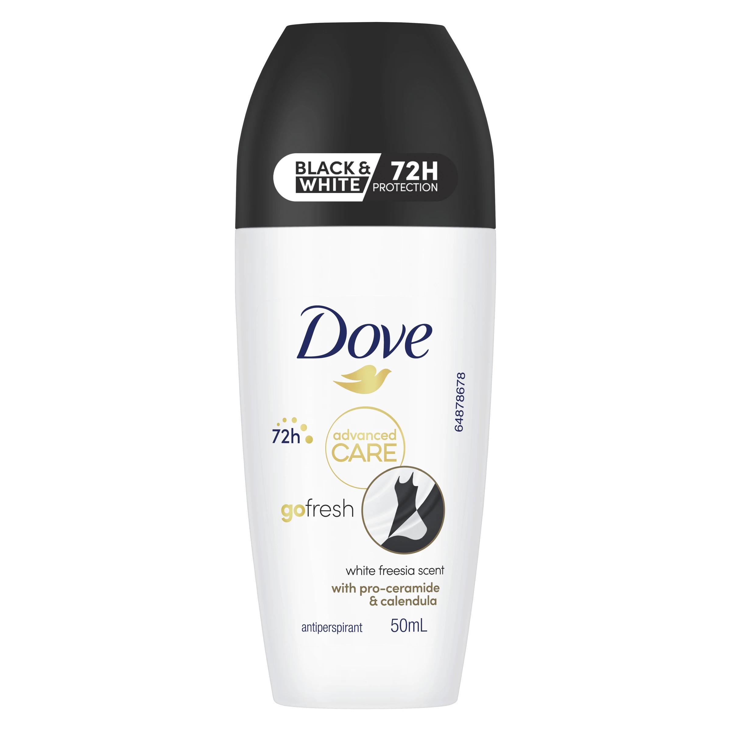 1 Dove Advanced Care Go Fresh Antiperspirant Deodorant Roll-On 50ml - Pro-Ceramide and Calendula, White Freesia Scent, 1 of 6