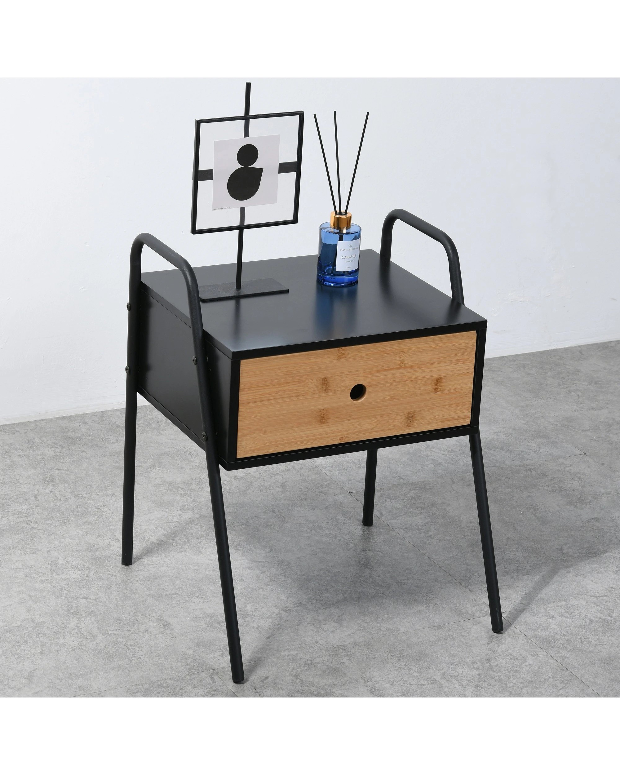 8 Sherwood Oliver Wooden Bed Side Table 43x40x52cm - Black, 8 of 8