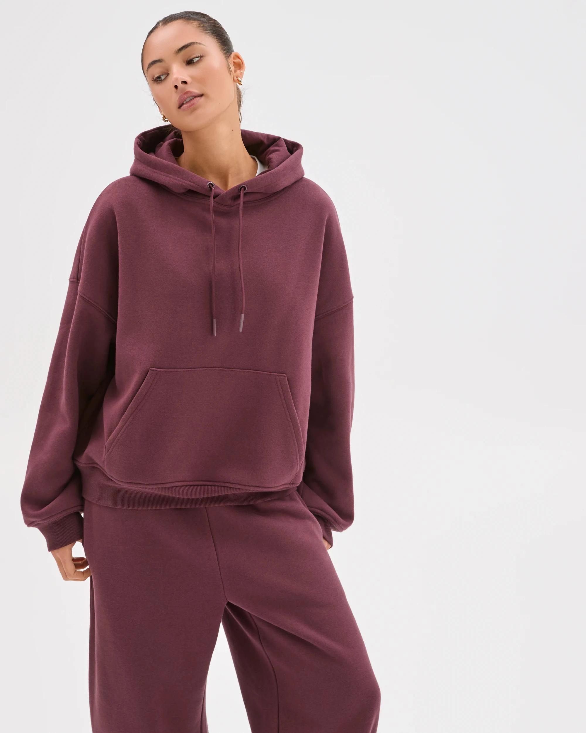 3 Lily Loves Australian Cotton Blend Hoodie BURGUNDY, 3 of 7