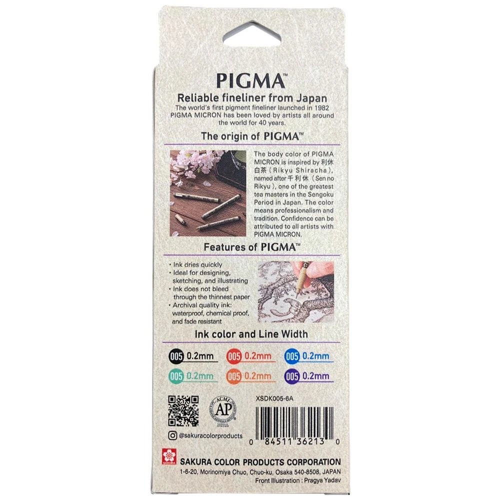 4 Sakura Pigma Micron Fineliners 0.2mm 6 Pack, 4 of 4