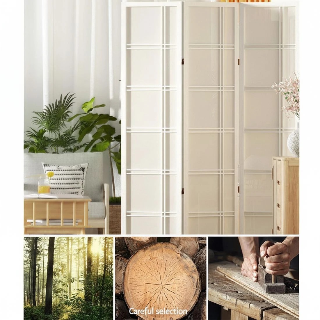 5 Artiss 6 Panel Room Divider Screen 265x179cm Nova - White, 5 of 7