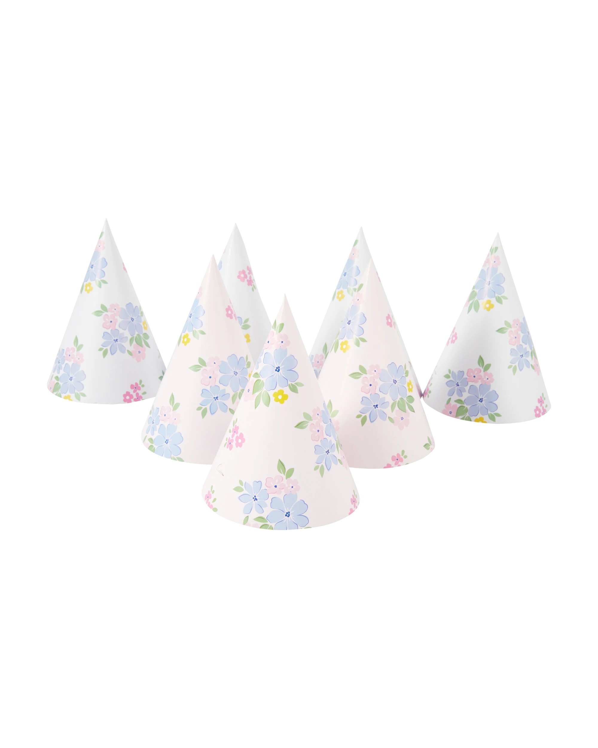 1 8 Piece Floral Party Hats, 1 of 3