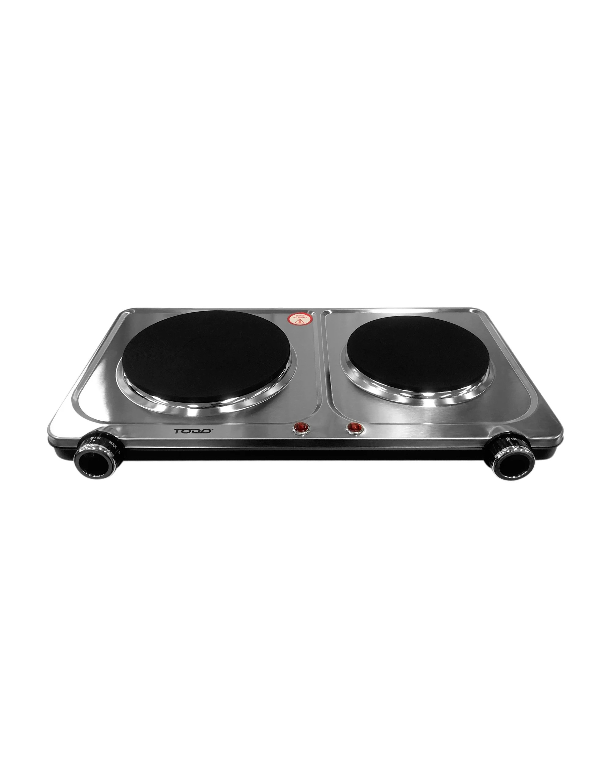 1 TODO 2250W Twin Hotplate Electric Cooktop Dual Plate Stainless Steel, 1 of 6