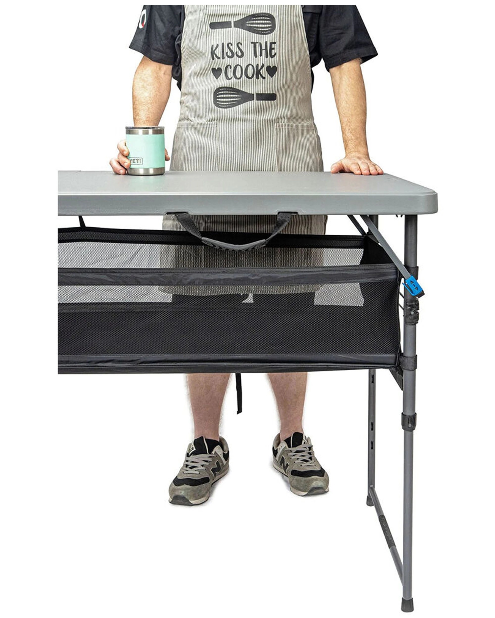 6 Quest Camp Table 6 Adjustable Height  Folding Portable Design - Grey, 6 of 7