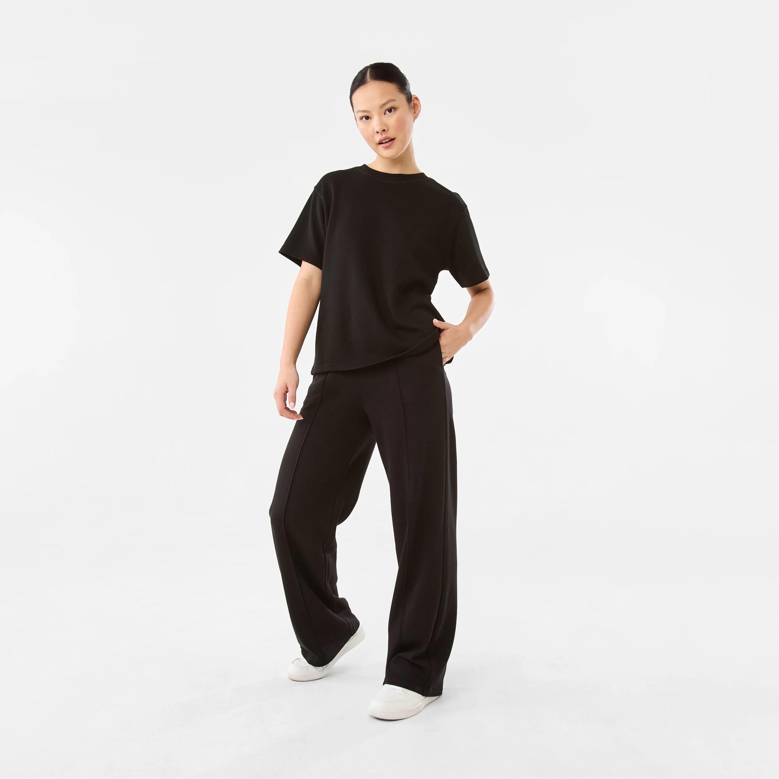 2 Active Womens French Terry Trackpants BLACK, 2 of 7