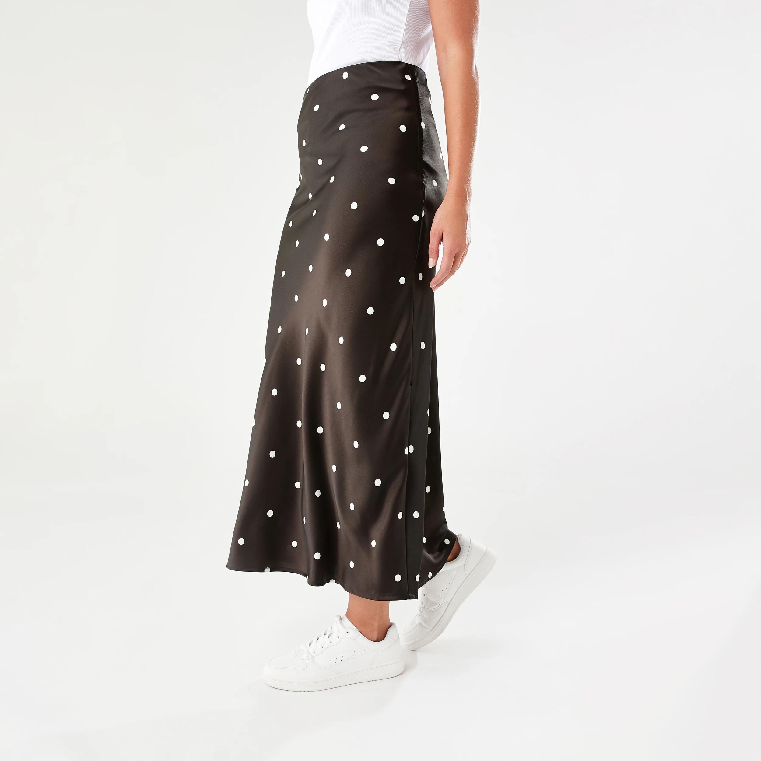 2 Satin Slip Maxi Skirt Bwn Spot, 2 of 4
