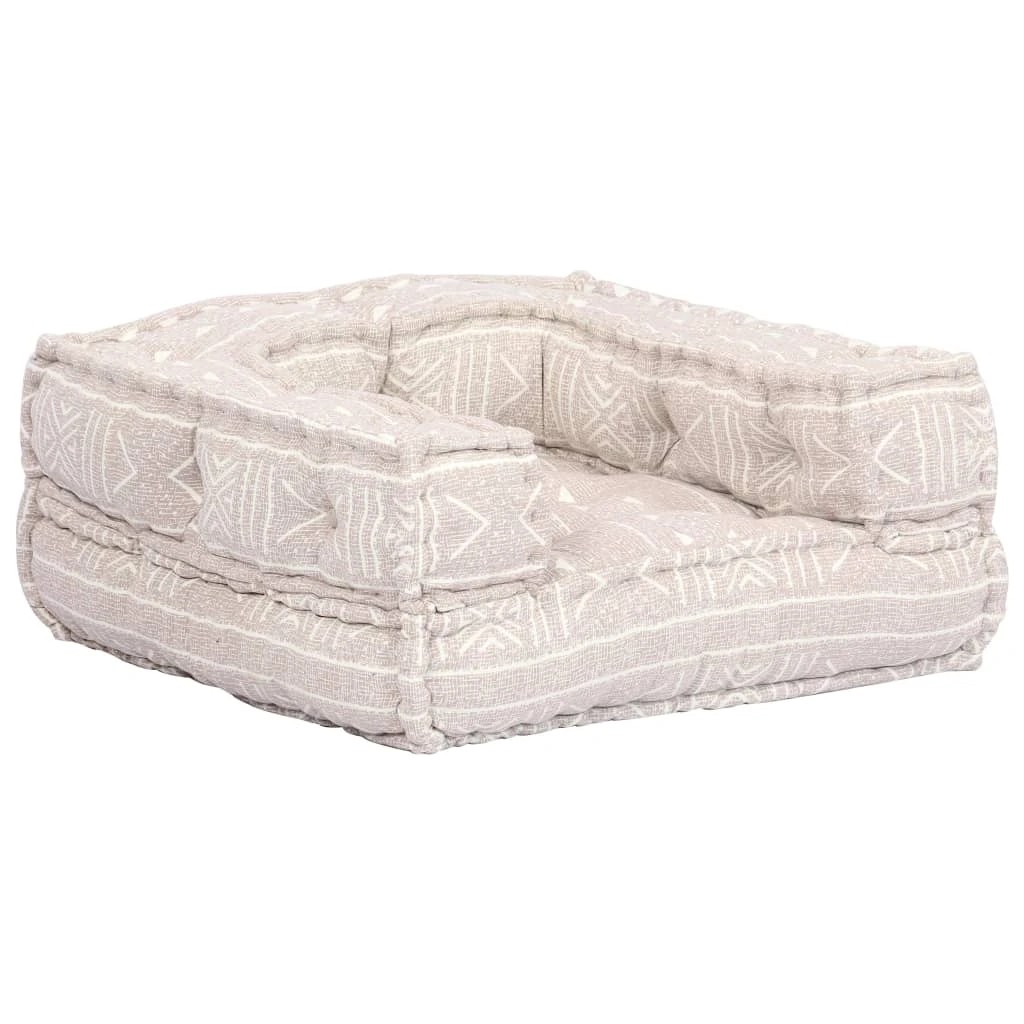 2 vidaXL Single Modular Pouffe Fabric - Beige, 2 of 8