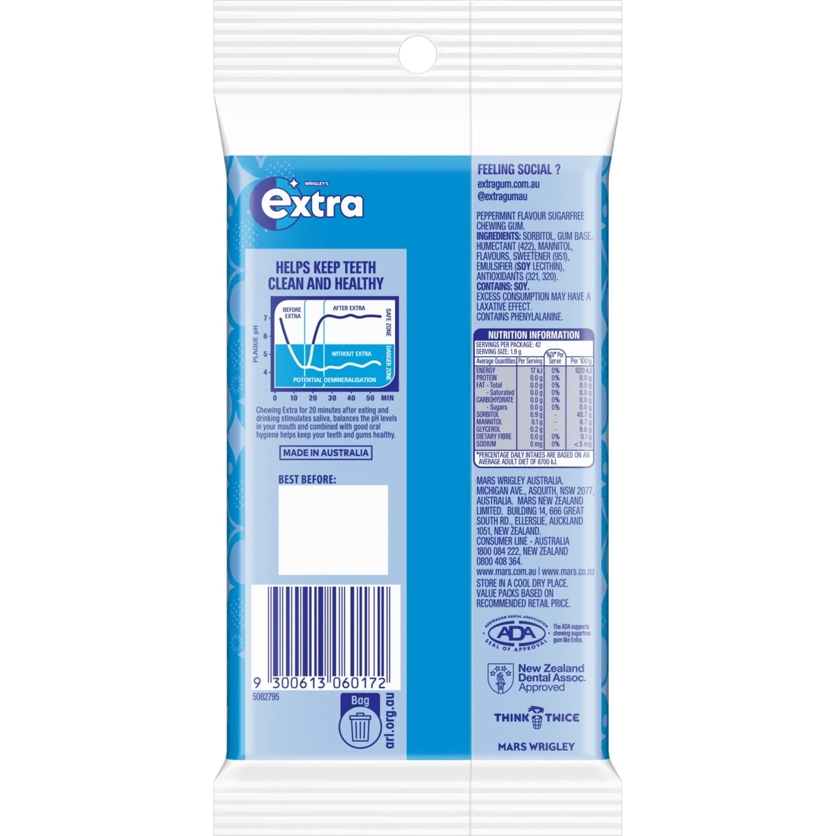 2 Wrigley's 3 Pack Extra Peppermint Chewing Gum 81g, 2 of 5