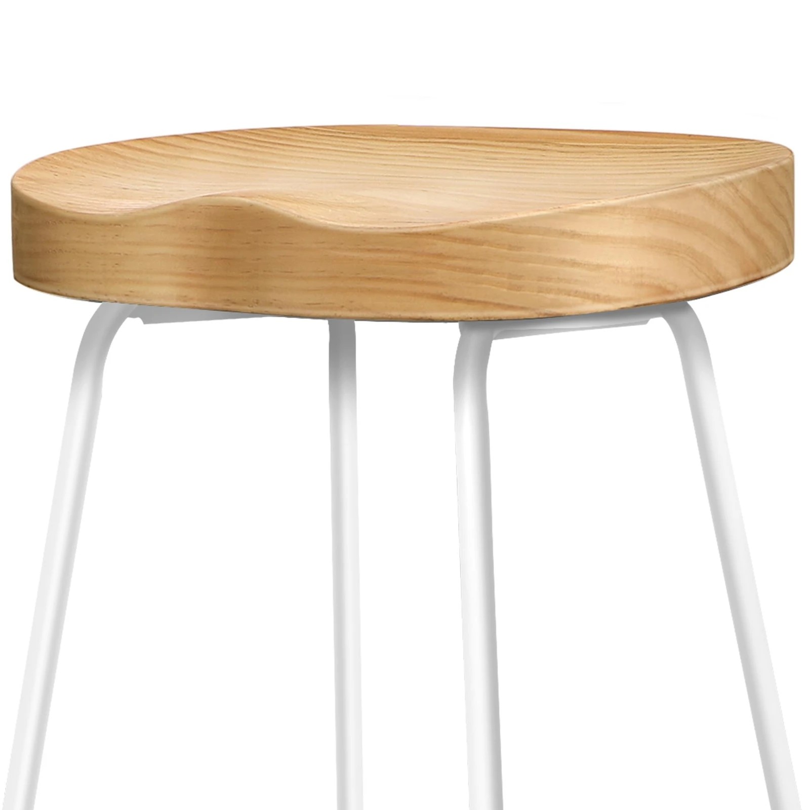 9 Alfordson 4x Bar Stools 65cm Tractor Kitchen Wooden Vintage Chair - Natural, 9 of 10