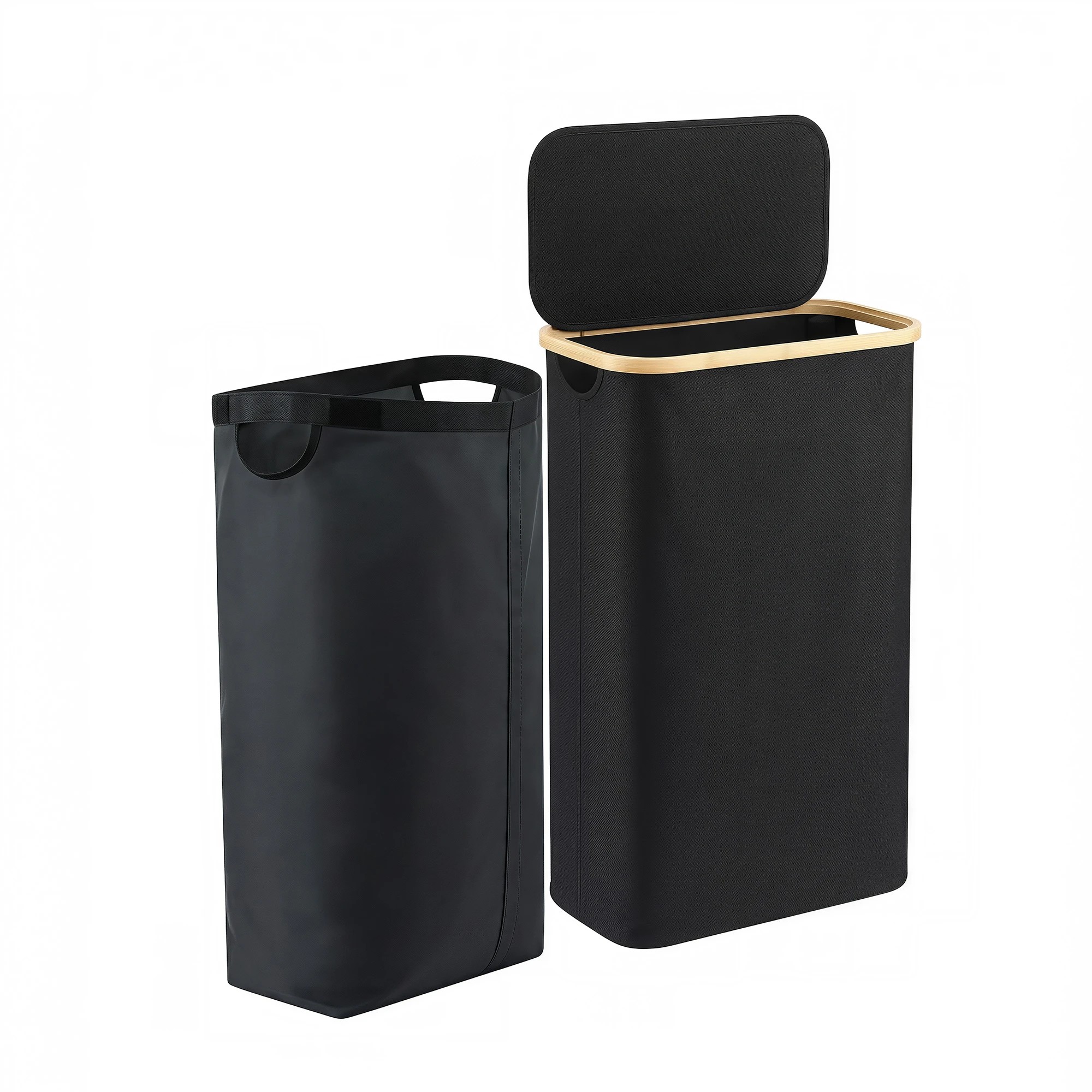 1 Artiss Laundry Basket with Removable Bag Foldable Clothes Hamper - Black, 1 of 9
