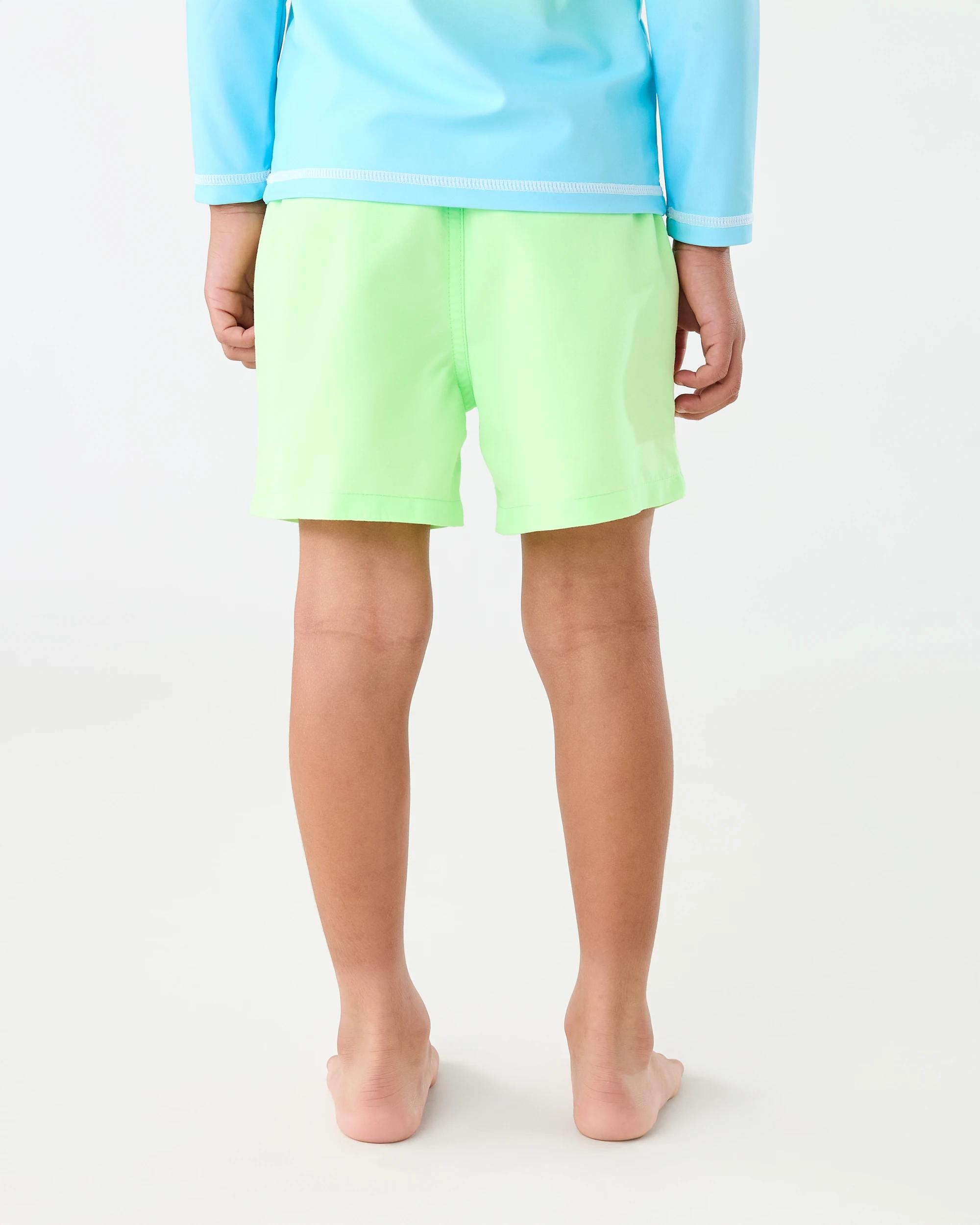 2 Plain Boardshorts Fluro Lime, 2 of 5