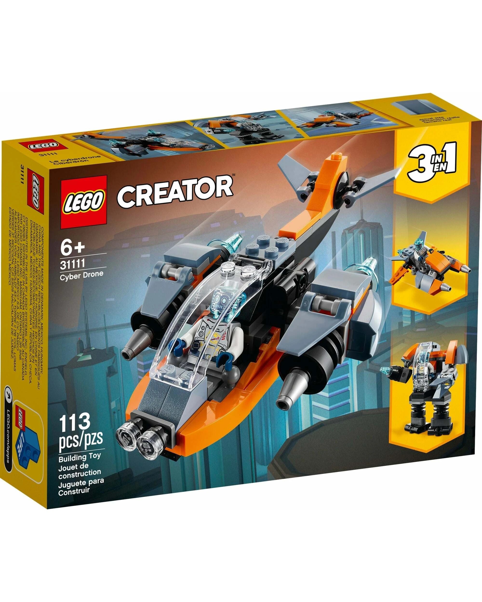 1 LEGO 31111 Cyber Drone 3in1 Robot Mech Scooter Building Toy Set, 1 of 5