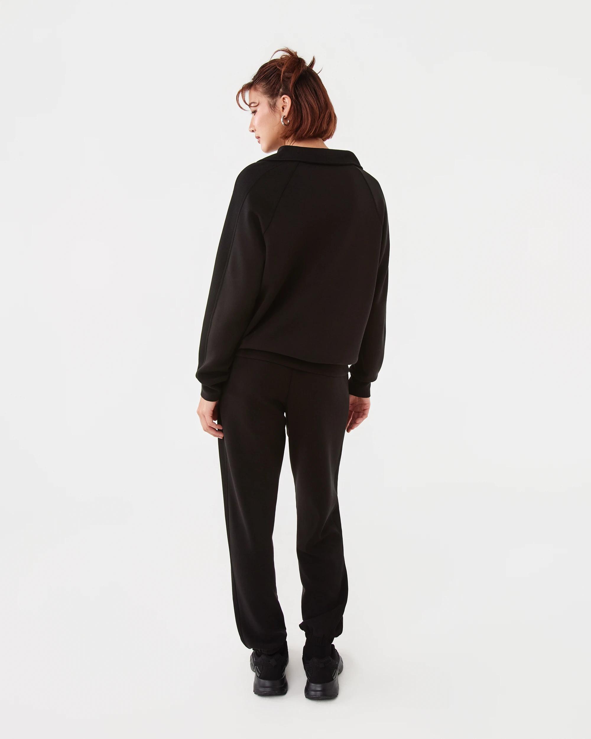 4 Active Womens Soft Modal Quarter Zip Jumper Black, 4 of 8