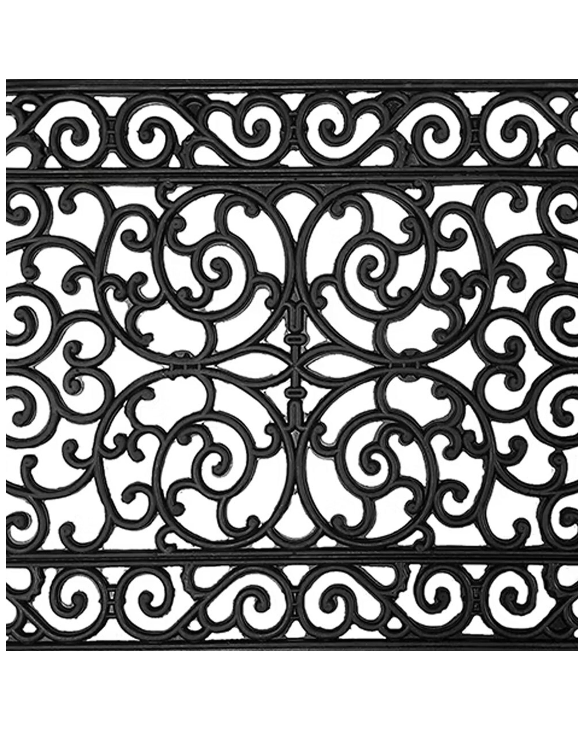2 Solemate Rubber Filigree 60x120cm Stylish/durable Outdoor Front Doormat
 - Black, 2 of 3