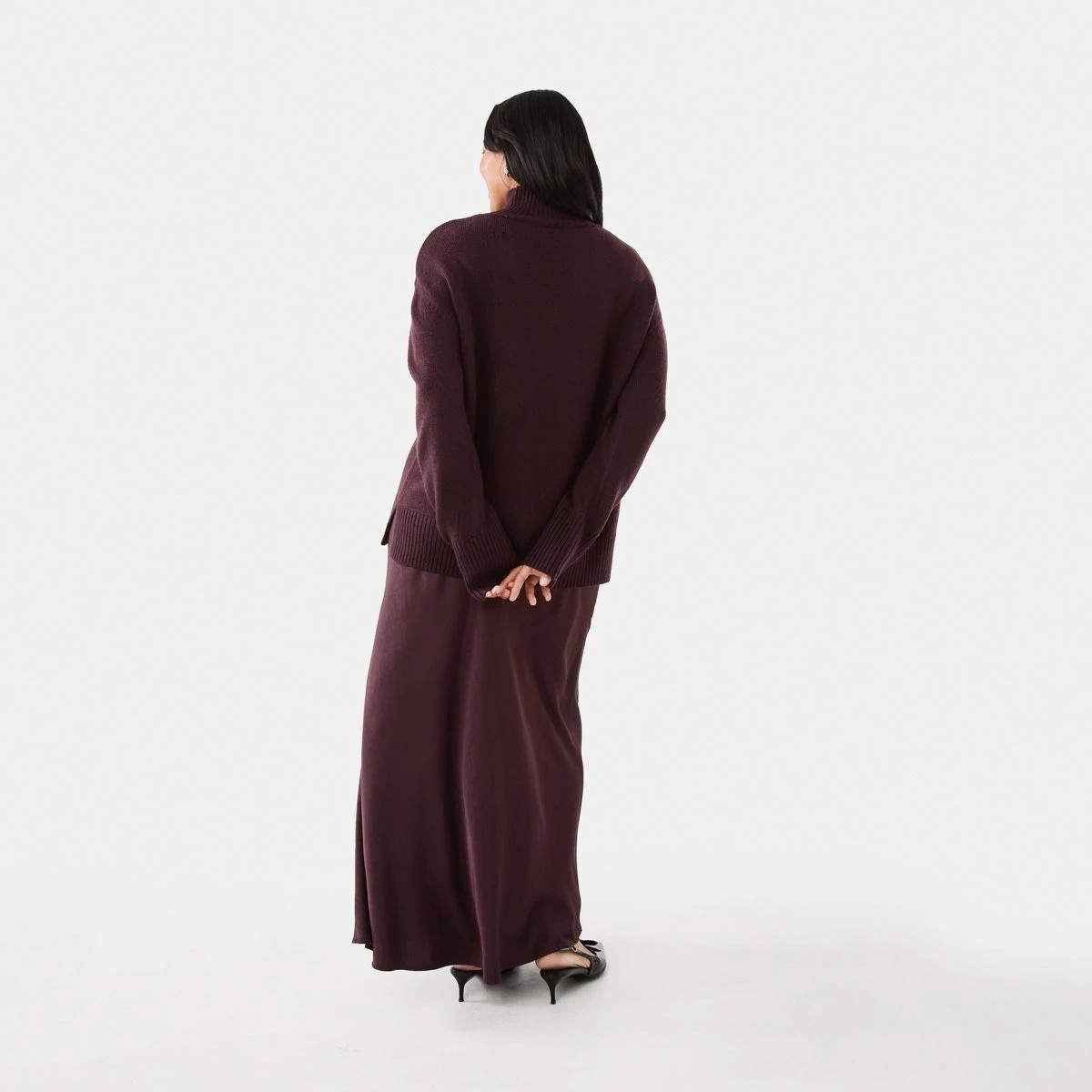 4 Funnel Split Hem Jumper Mulberry, 4 of 8