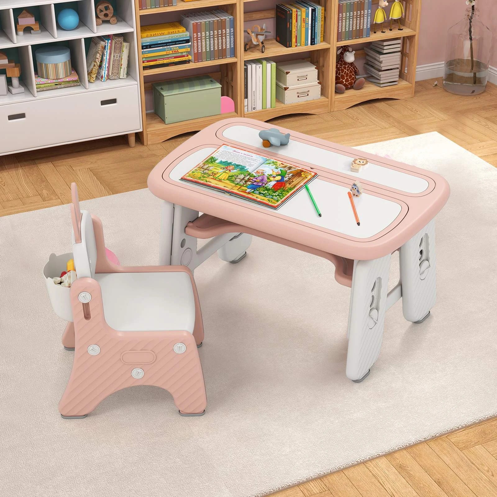 3 Costway Table Chair Set Art Play Desk Chair, 3 of 3