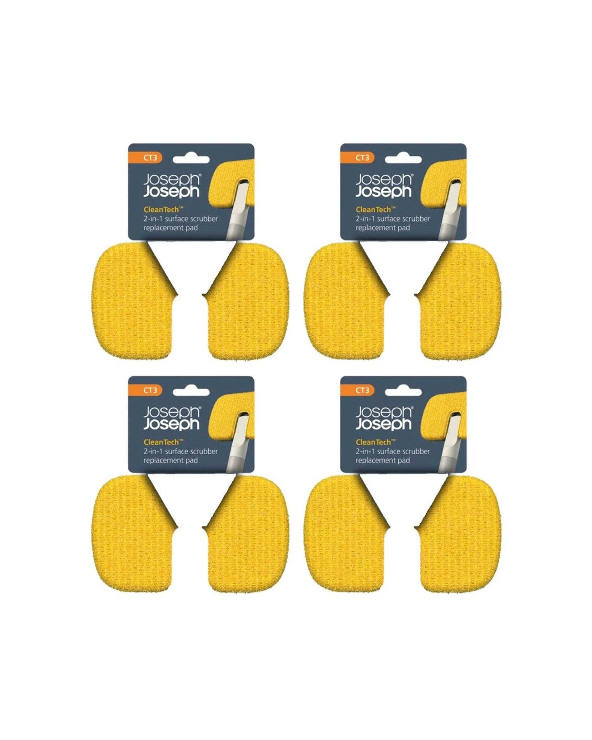 1 Joseph Joseph 4PK CleanTech Surface Cloth And Scrubber Replacement Pad 2-in-1 - Blue, 1 of 8