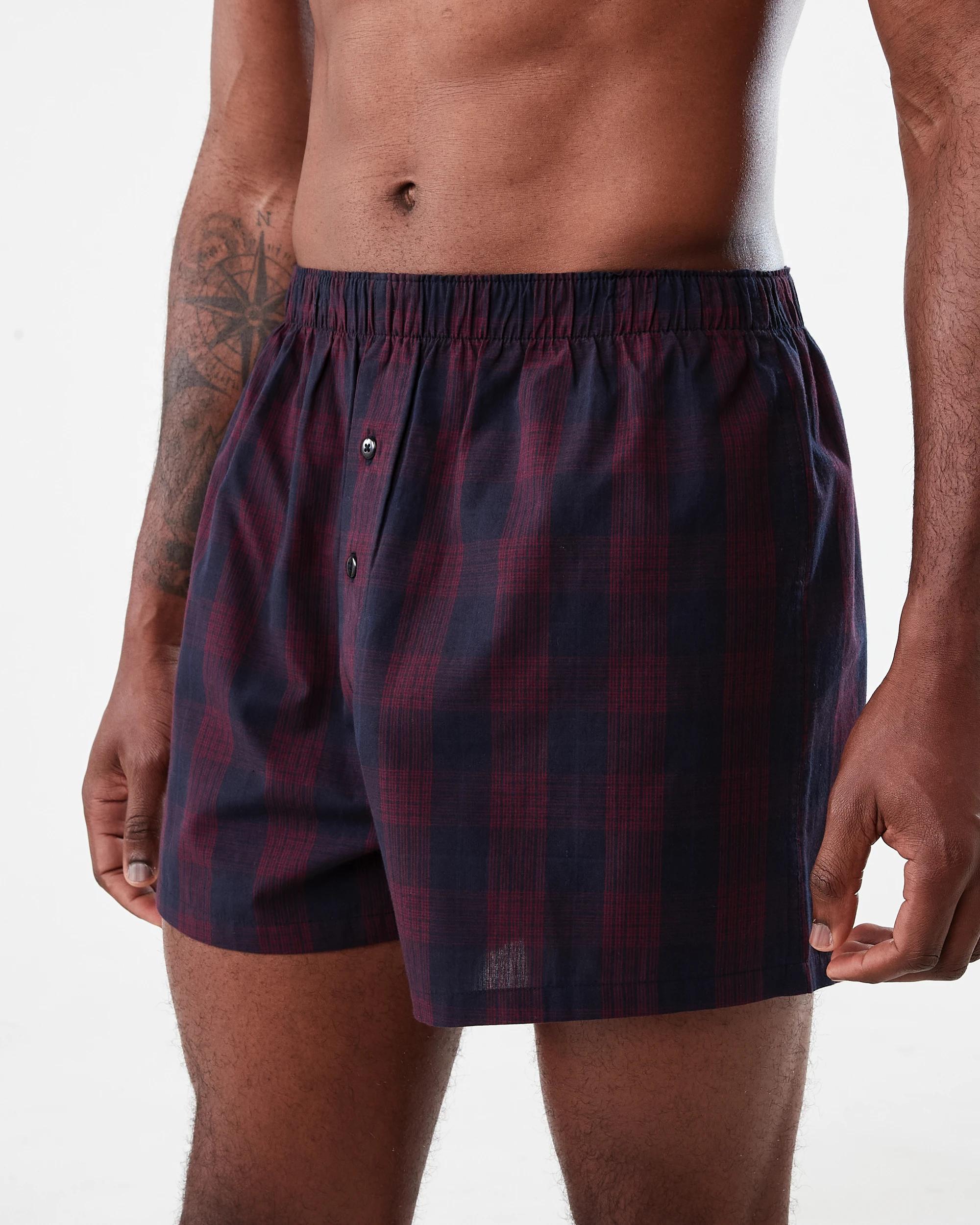 5 3 Pack Alpha Classic Woven Boxers Bur Check, 5 of 8