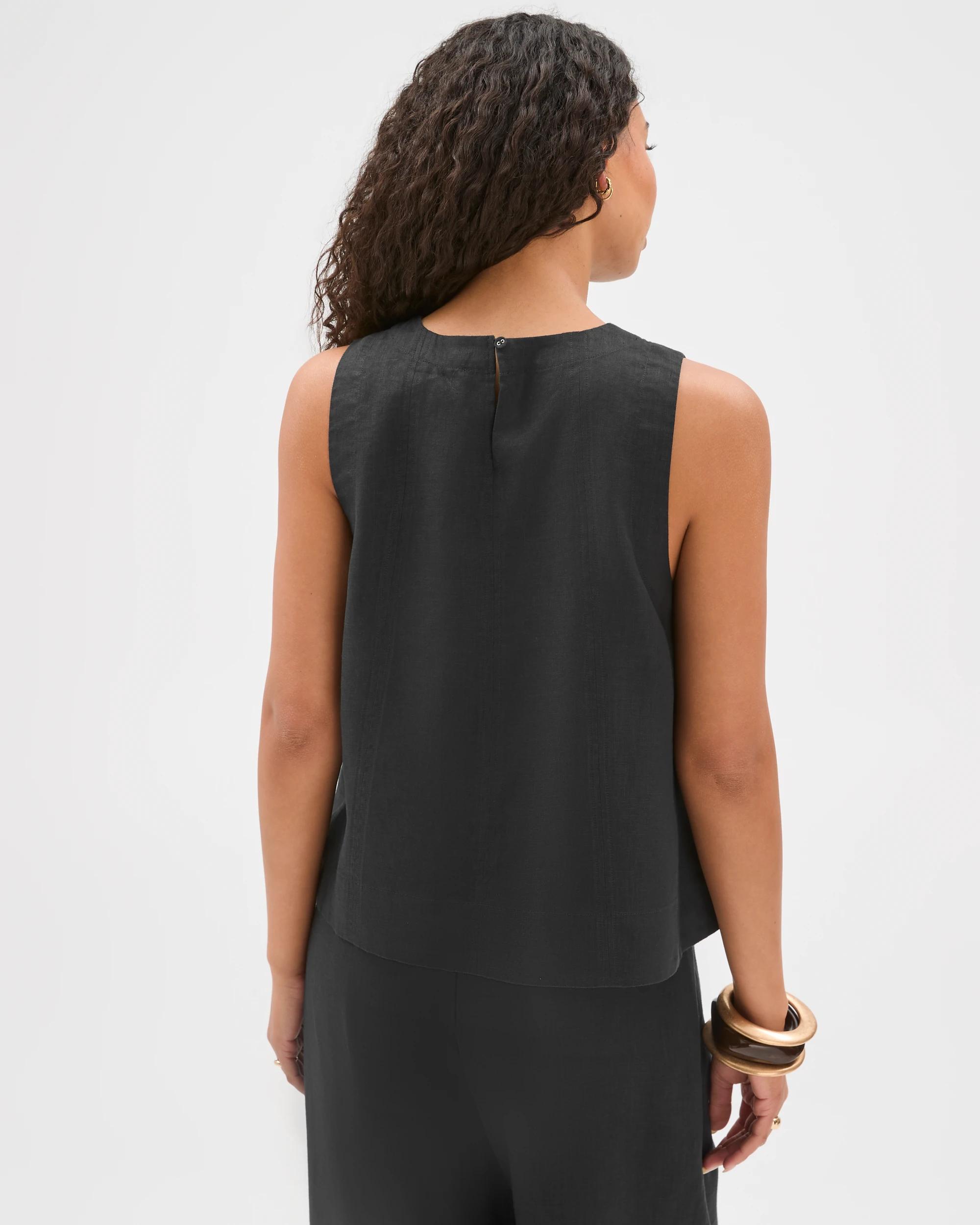7 Target Woman European Linen Swing Tank Top BLACK, 7 of 7