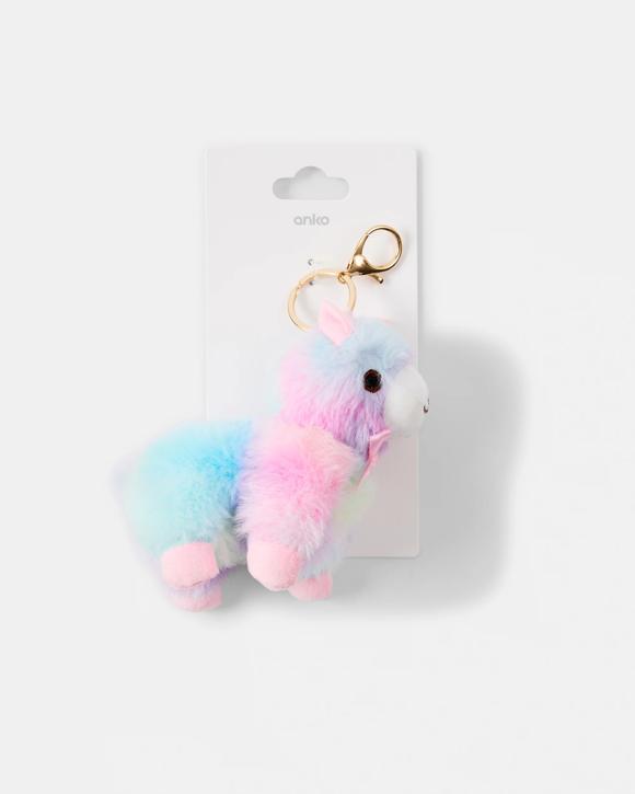 Fluffy Llama Bag Charm Keyring