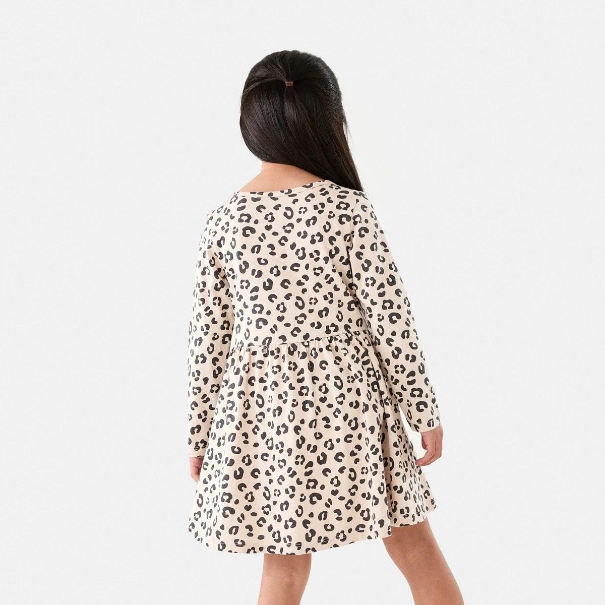 2 Long Sleeve Jersey Dress Leopard, 2 of 9
