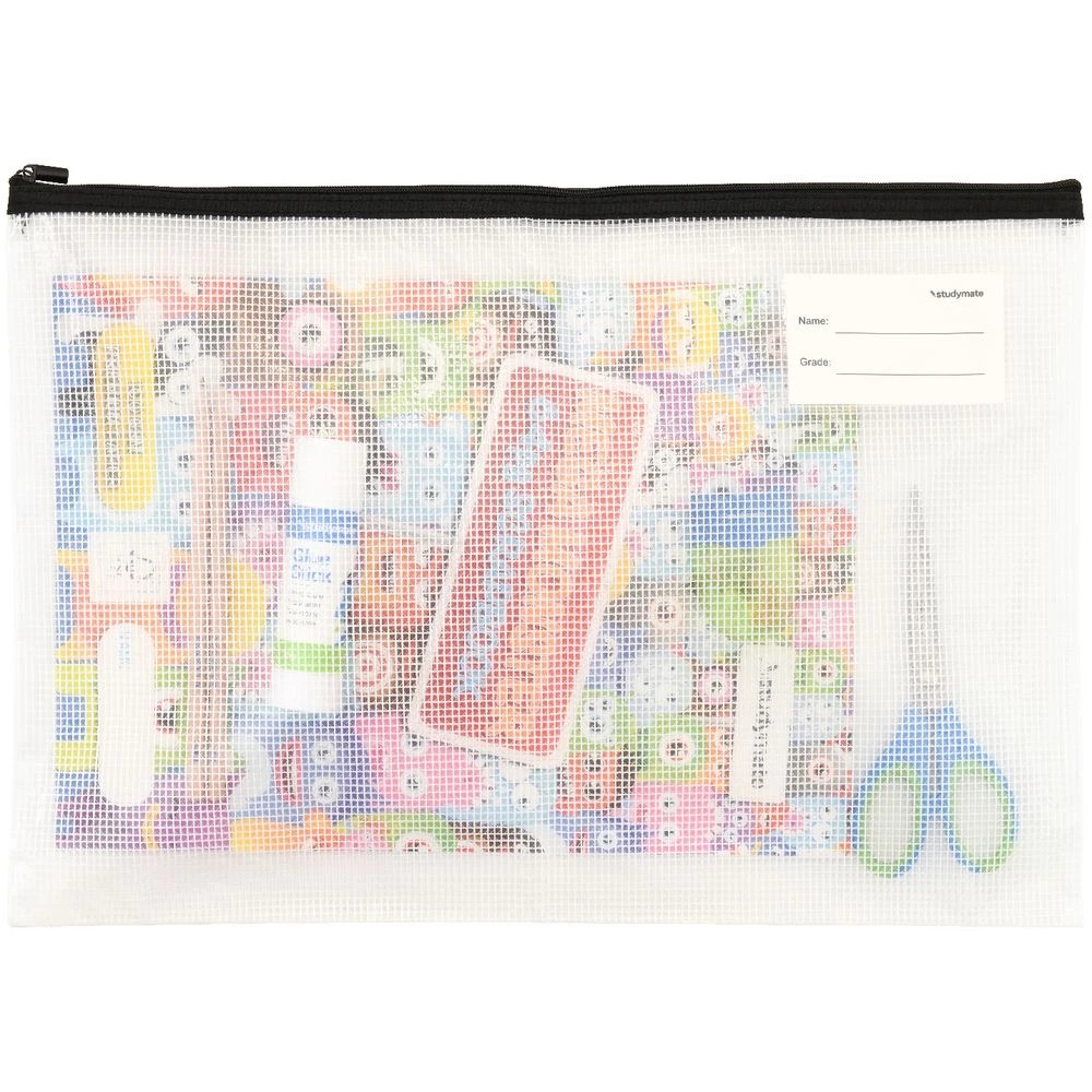 5 Studymate A3 Mesh Pencil Case Clear, 5 of 5