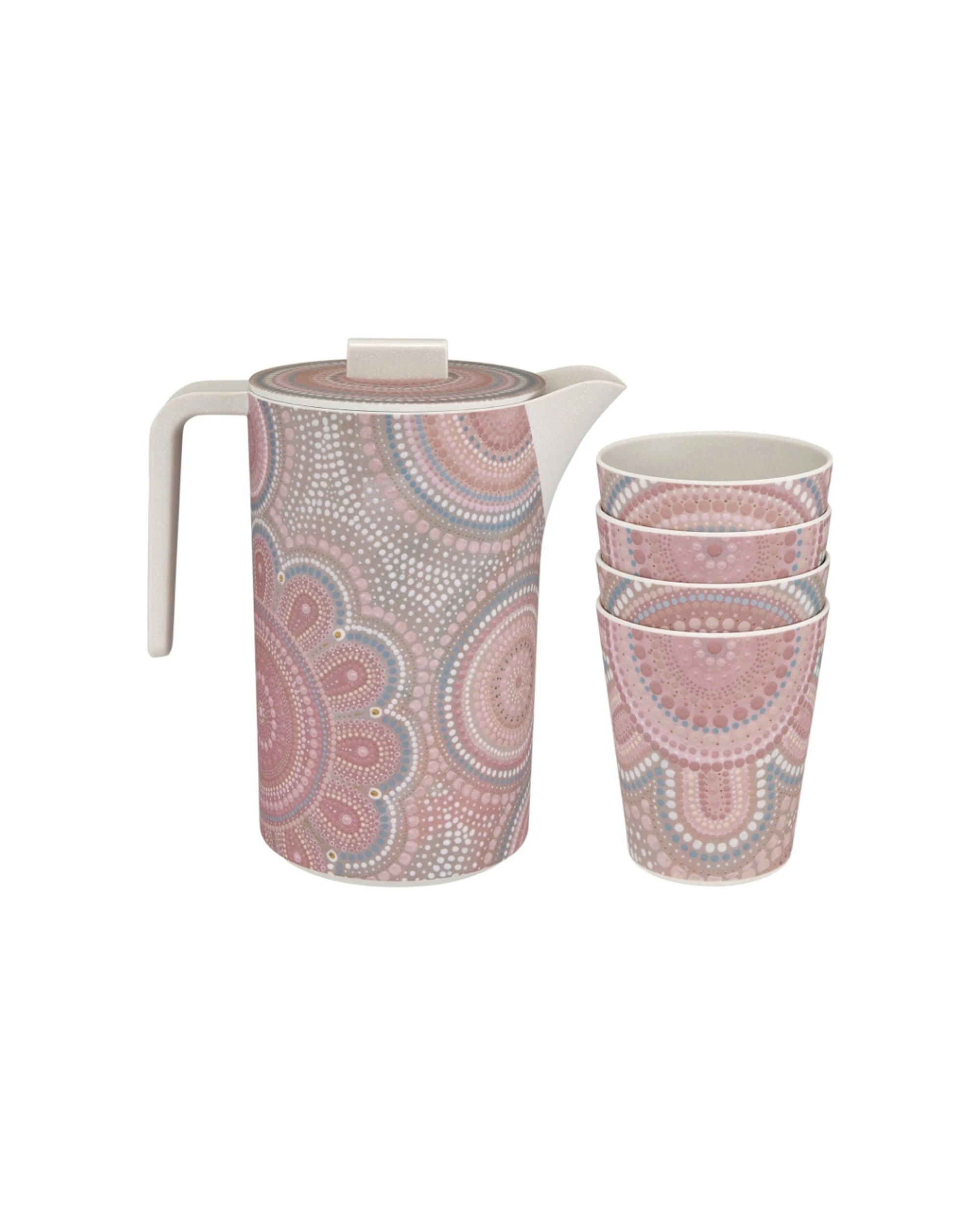 2 Maxwell & Williams 5pc Lou Martin Uplift Melamine Jug And Tumblers Durable Drinkware Set, 2 of 4
