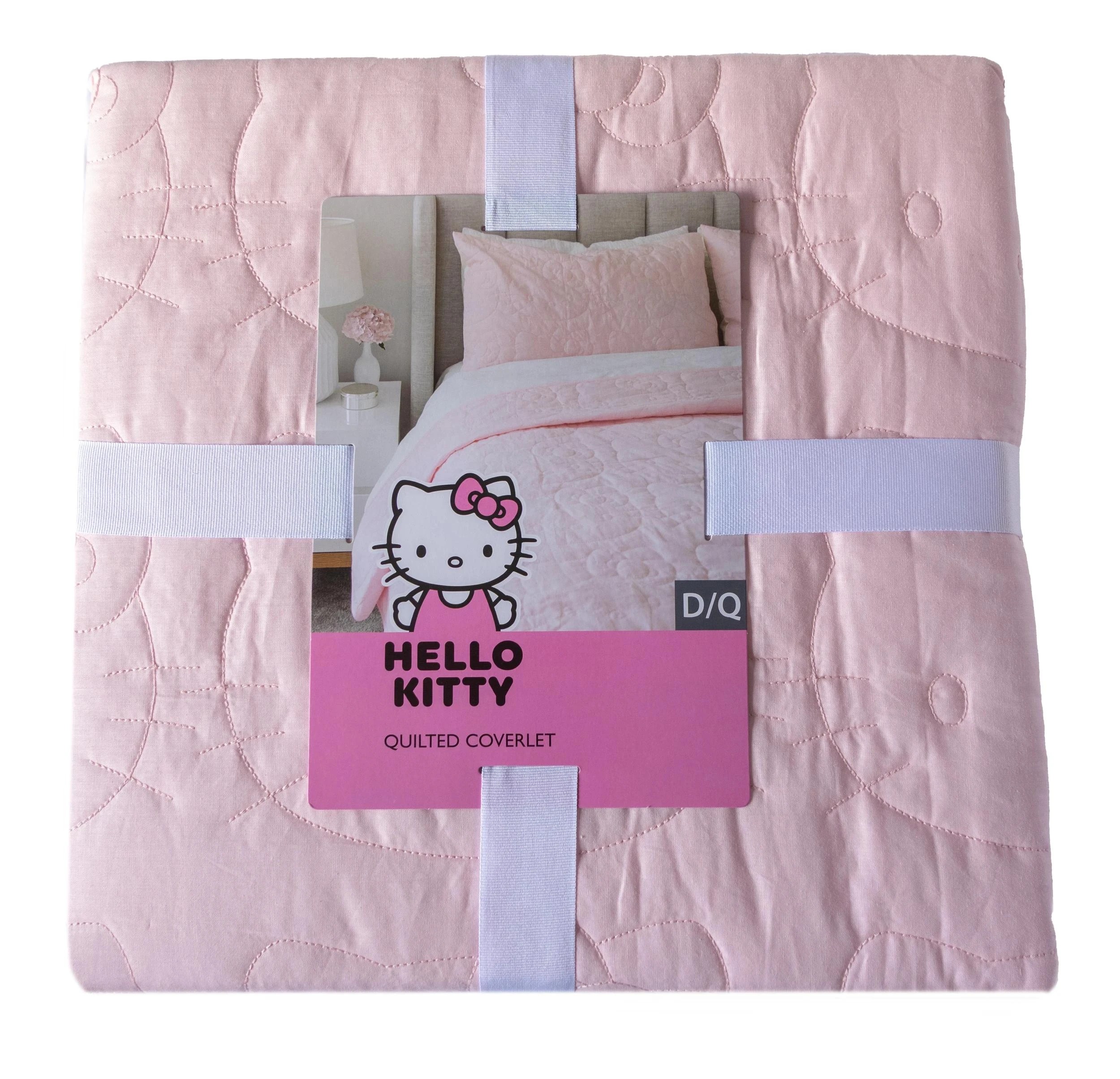 2 Hello Kitty Quilted Coverlet - Queen Bed - Pink, 2 of 8