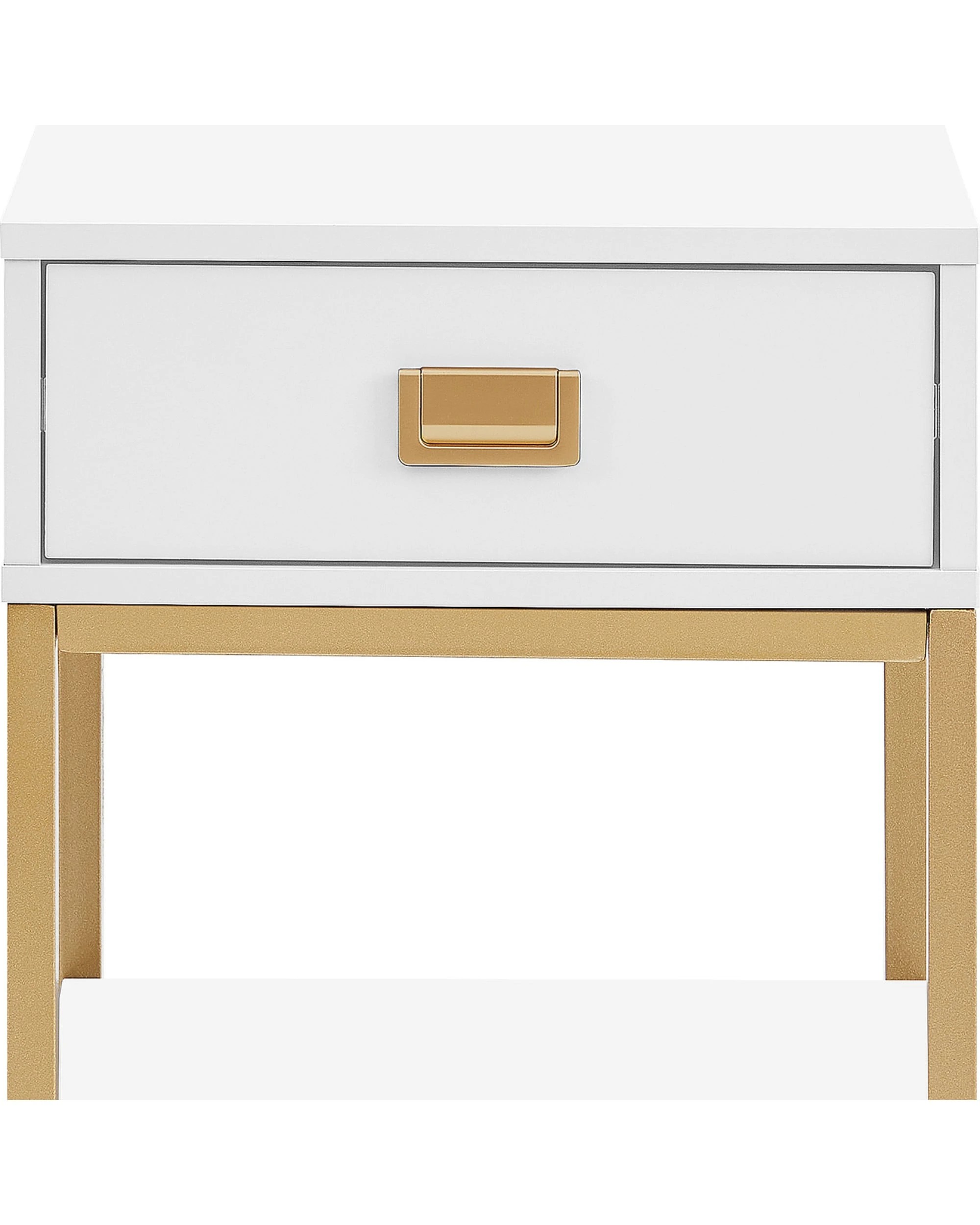 5 Sarantino Alessia Bedside Table Side Drawer Nightstand - White, 5 of 5