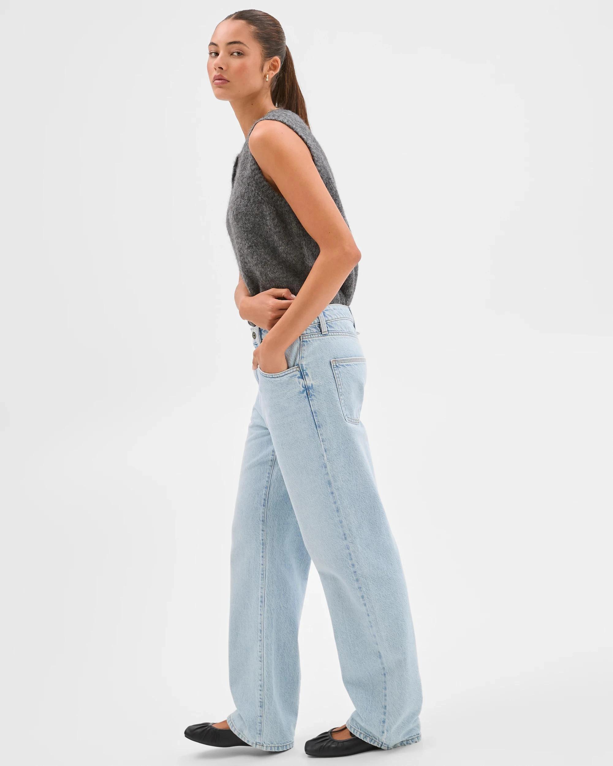 6 Lily Loves Straight Leg Denim Jeans PALERMO BLUE, 6 of 7