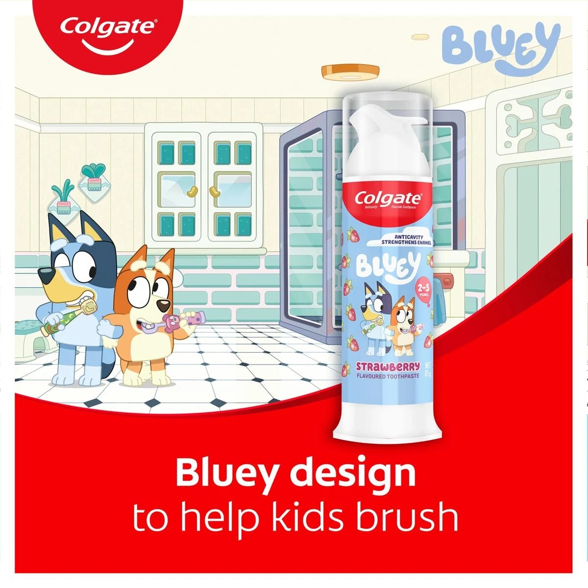 7 Colgate Kids Bluey Strawberry Pump Toothpaste 85g, 7 of 8
