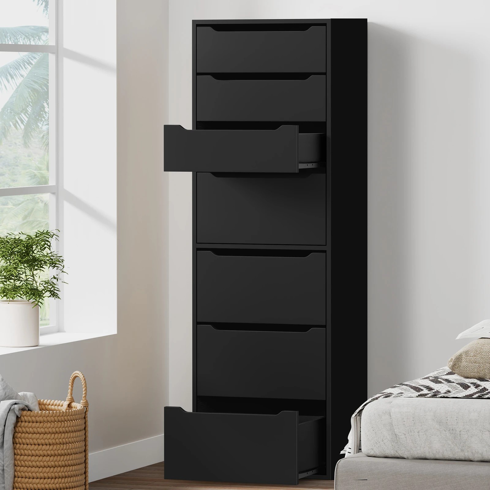9 Alfordson Wardrobe 7 Drawers Clothes Storage Cabinet - Black, 9 of 10