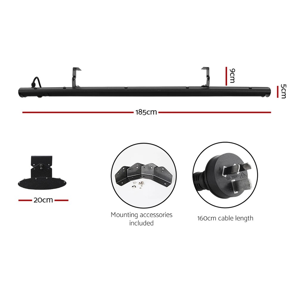 2 Devanti Electric Radiant Strip Heater Outdoor - Black, 2 of 6