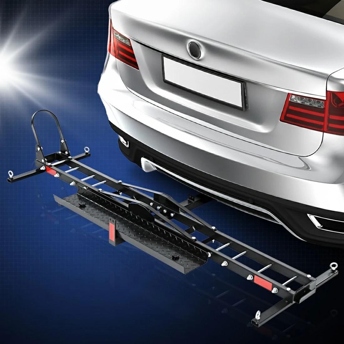 7 Giantz Motorcycle Carrier Rack Arm Dirt Bike Ramp, 2" Towbar Steel Fit for Motorbike - Black, 7 of 7
