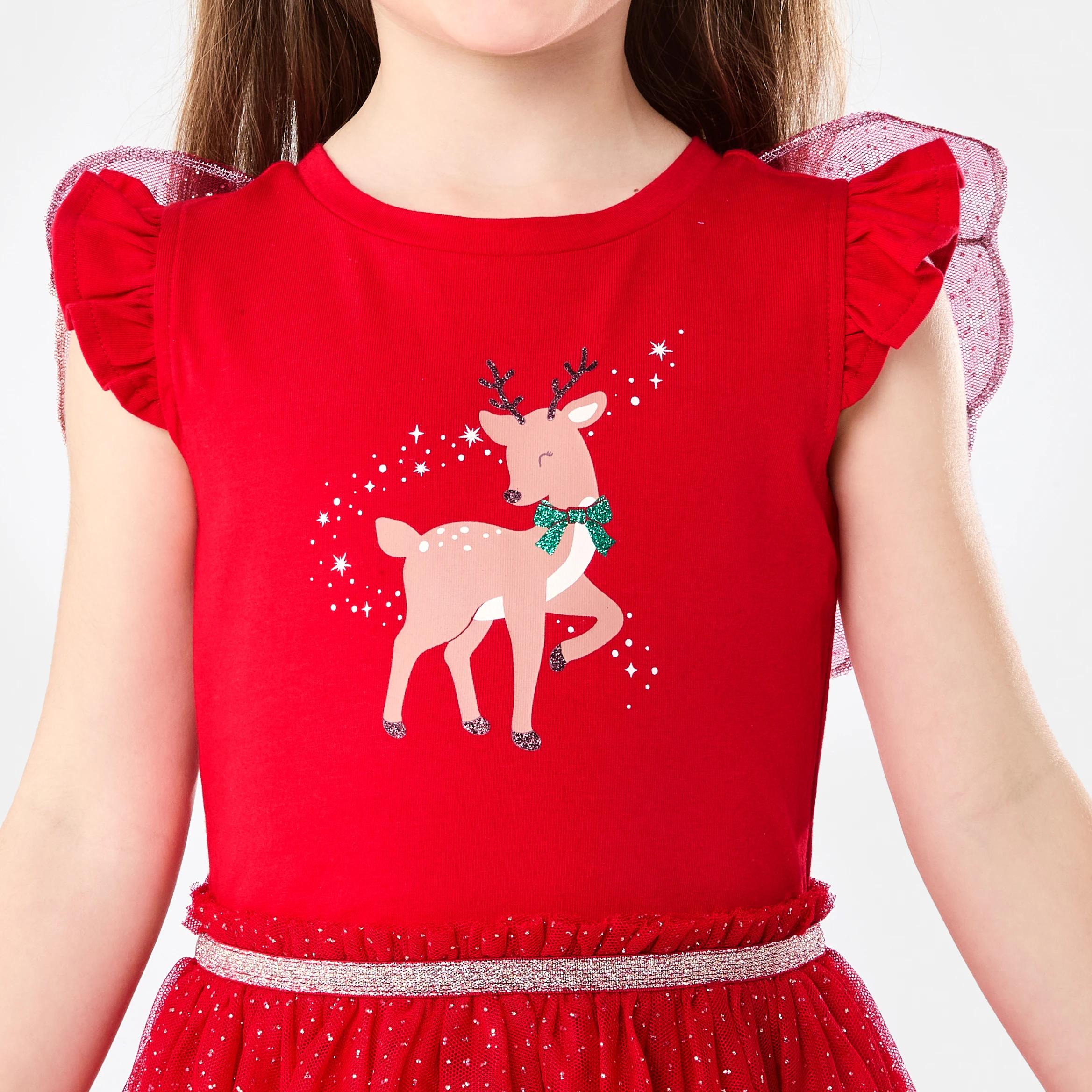 4 Christmas Tutu Dress RED REINDEER, 4 of 10