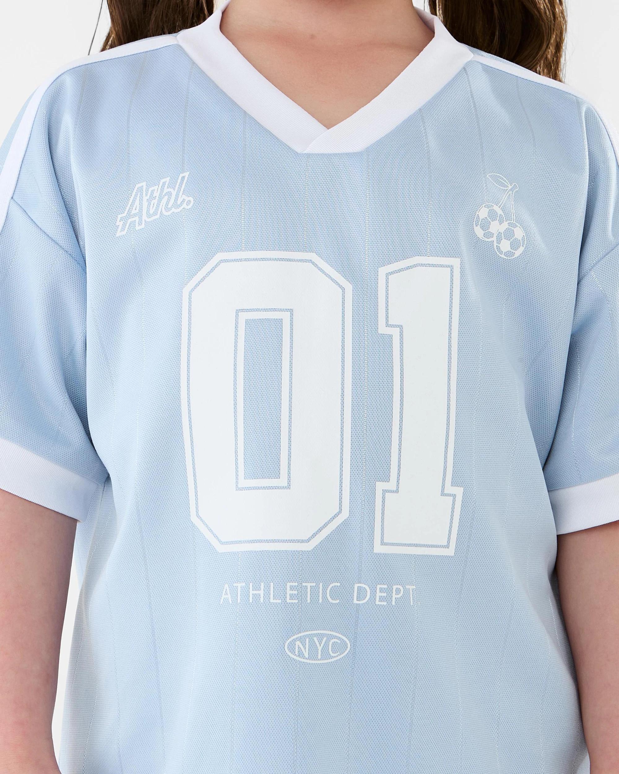 4 Short Sleeve Oversized Sporty T-shirt Blue 01, 4 of 8