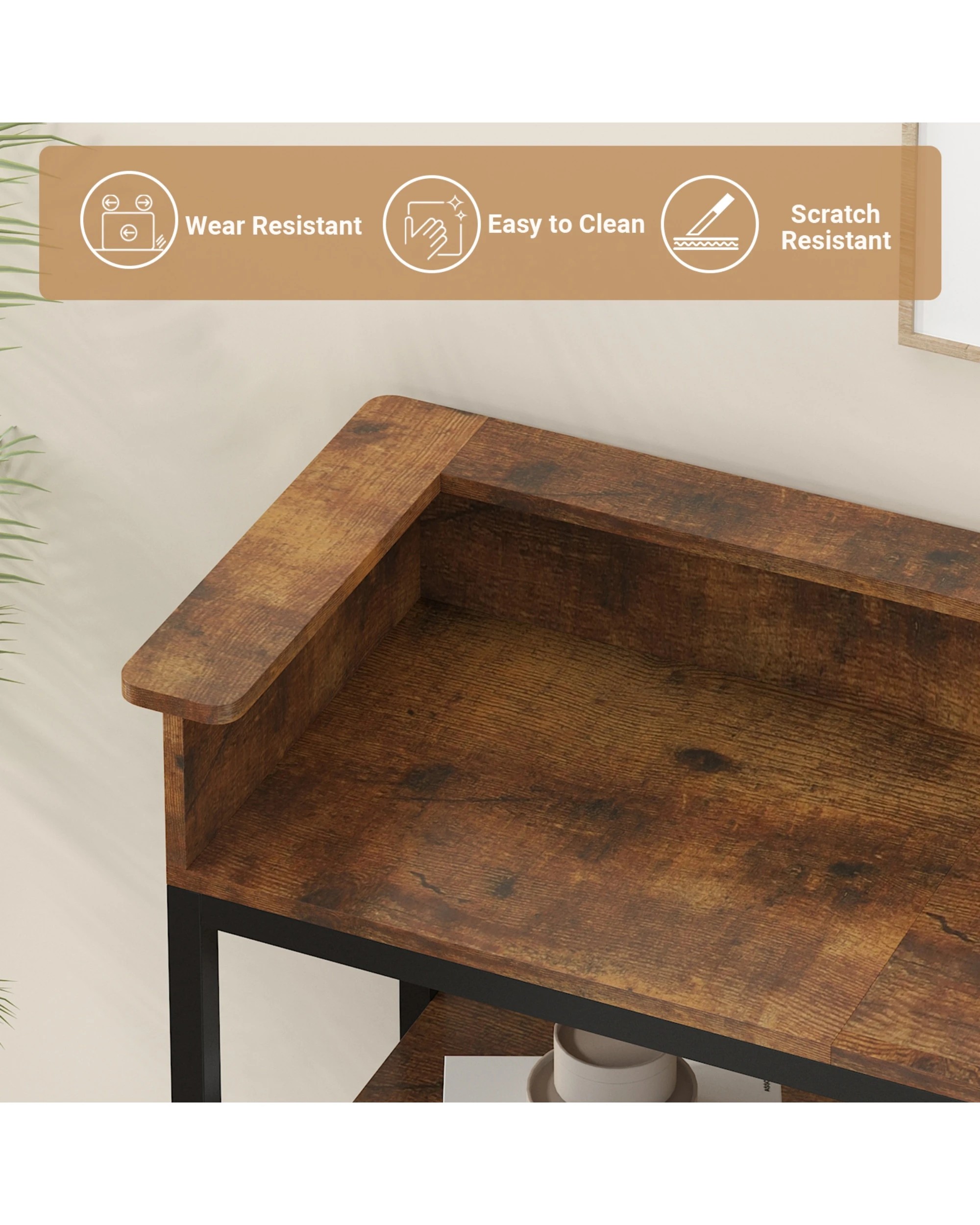 Advwin 100cm LED Console Table w/ Charging Station 3 Tier Entryway ...
