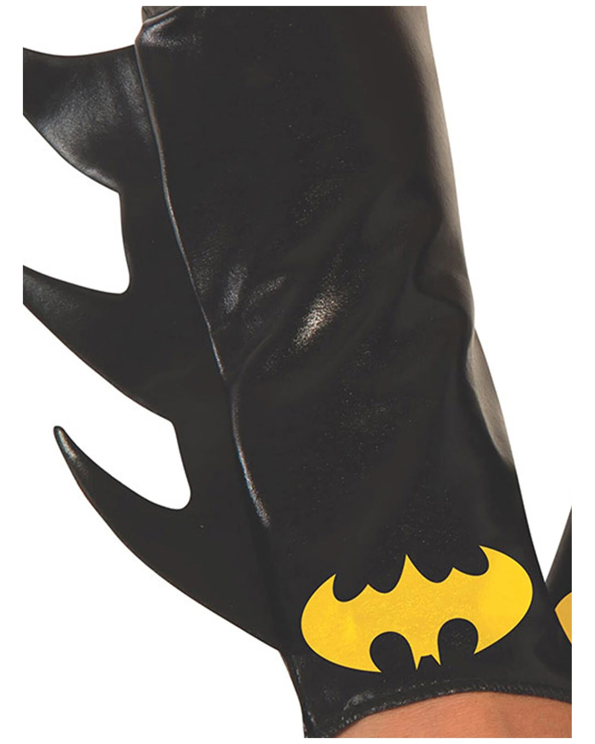2 Rubies Batgirl Gauntlets Adult Costume Accessory Gloves Dc Comics Replica Vinyl Look Fins - Black, 2 of 3