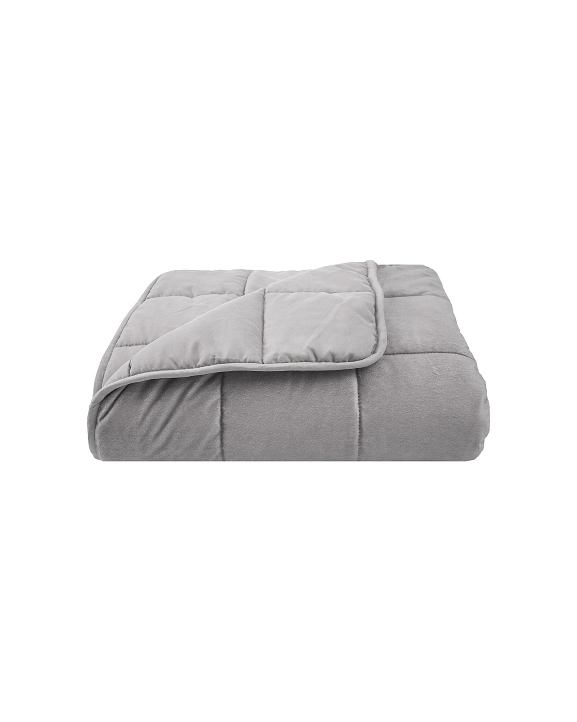1 BAMBURY Weighted Blanket 4.5kg Soft Plush Cotton Filled - Grey, 1 of 3