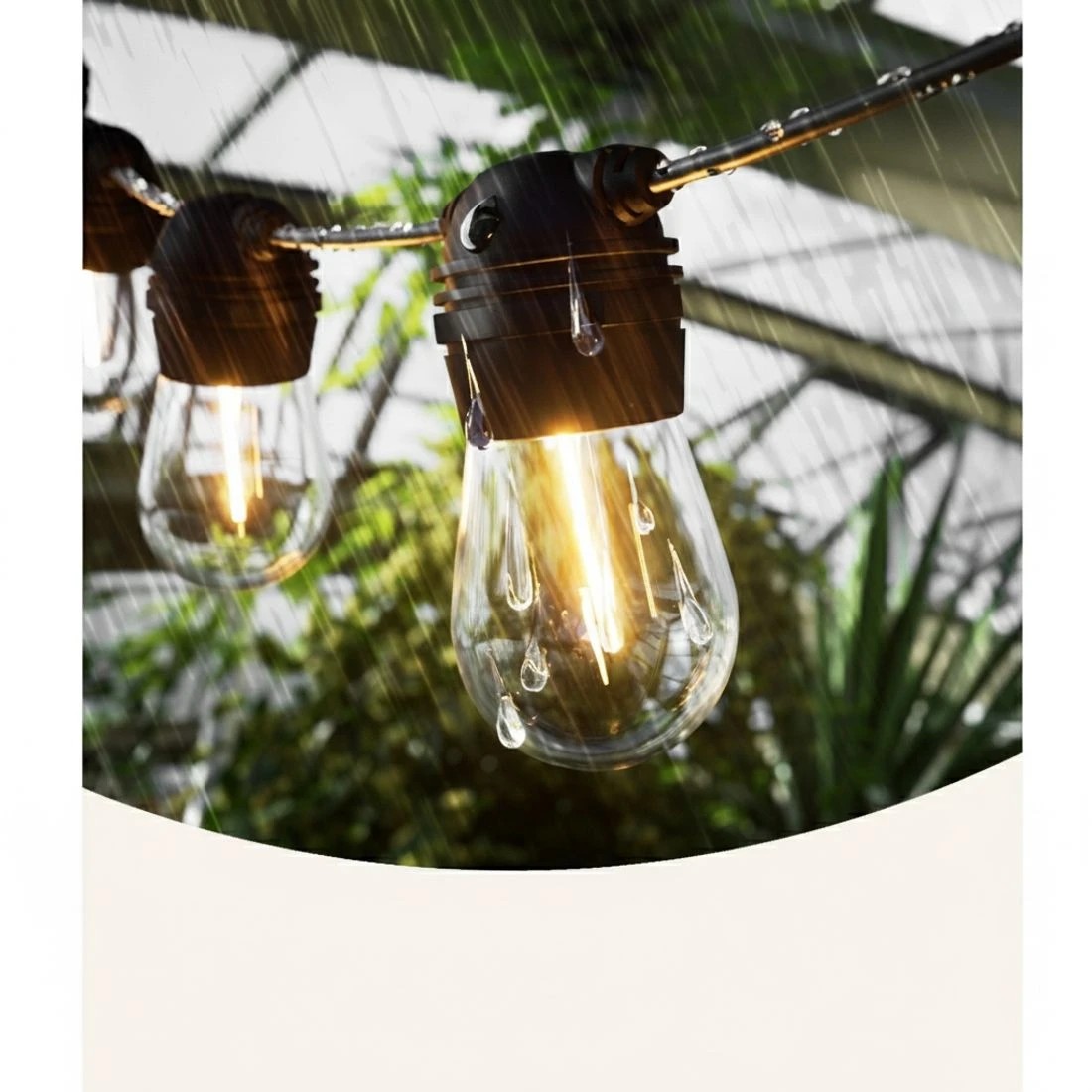 4 77m Solar Festoon Lights Outdoor LED String Light Christmas Party - Black, 4 of 4