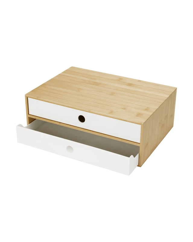 Bamboo and Plastic Desk Top Dra