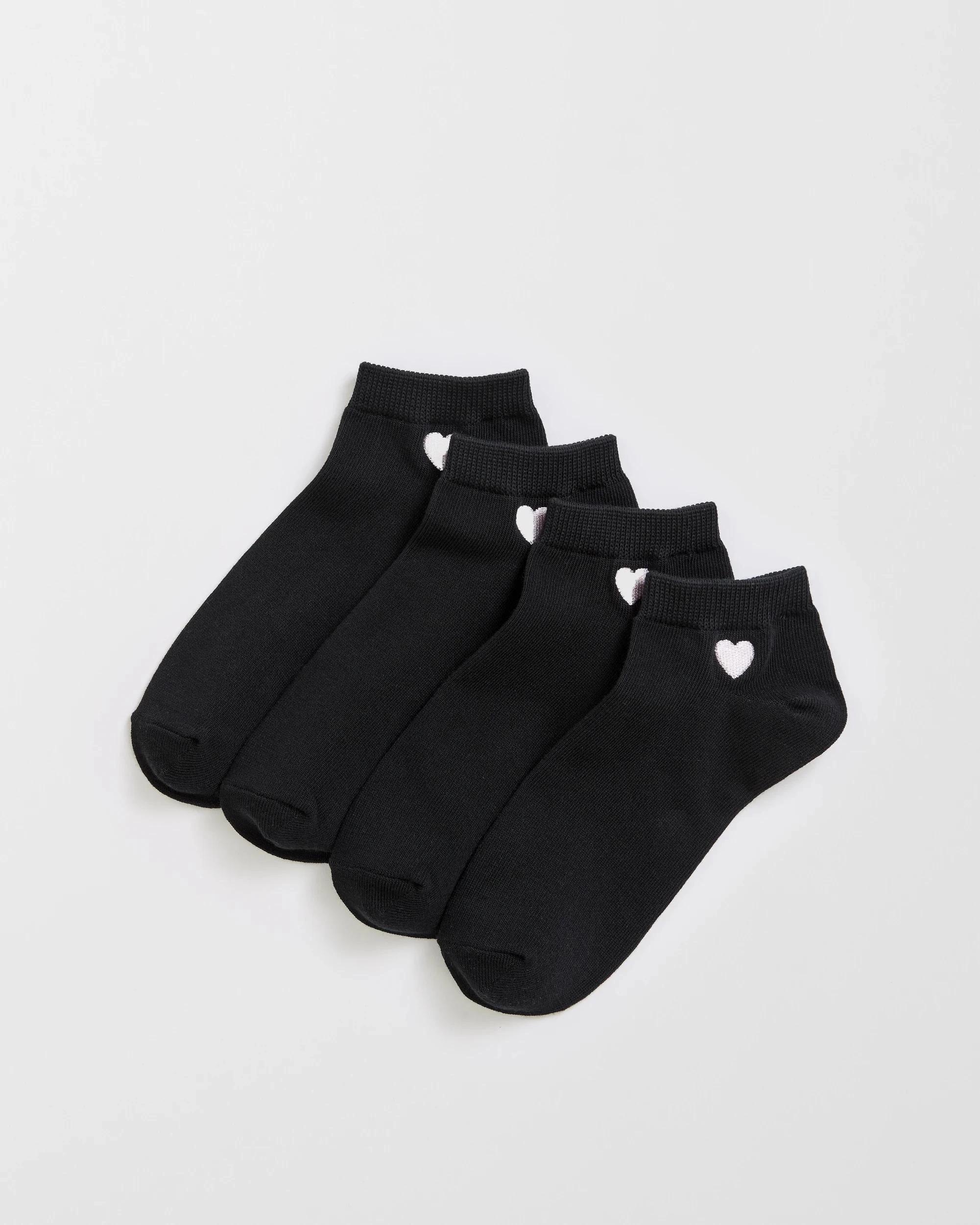 1 Target Woman Australian Cotton Blend 4 Pack Low Cut Casual Socks BLACK, 1 of 3