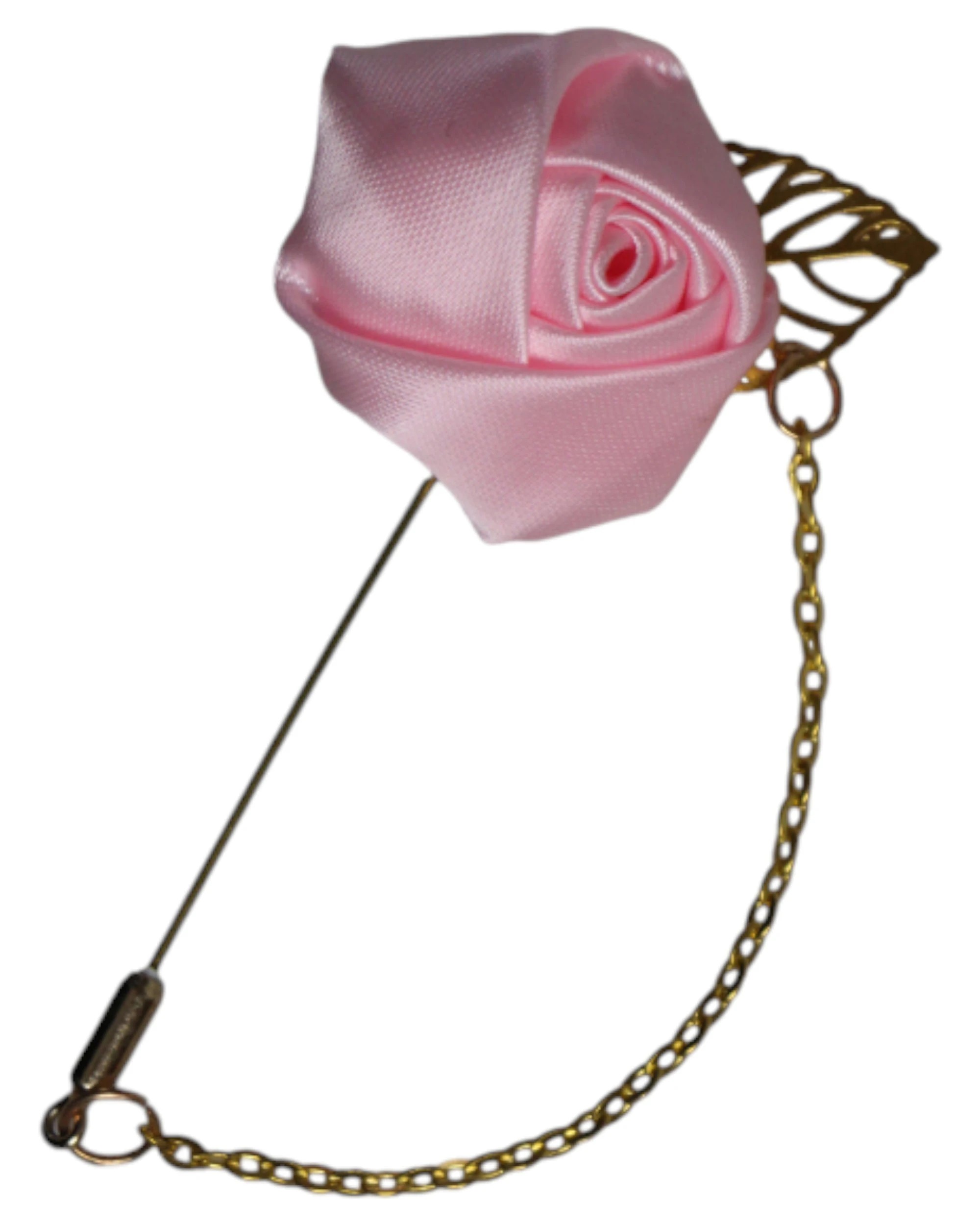 1 Zasel Womens Light Pink Rose With Gold Leaf Flower Suit Blazer Jacket Lapel Pin - Multi, 1 of 3
