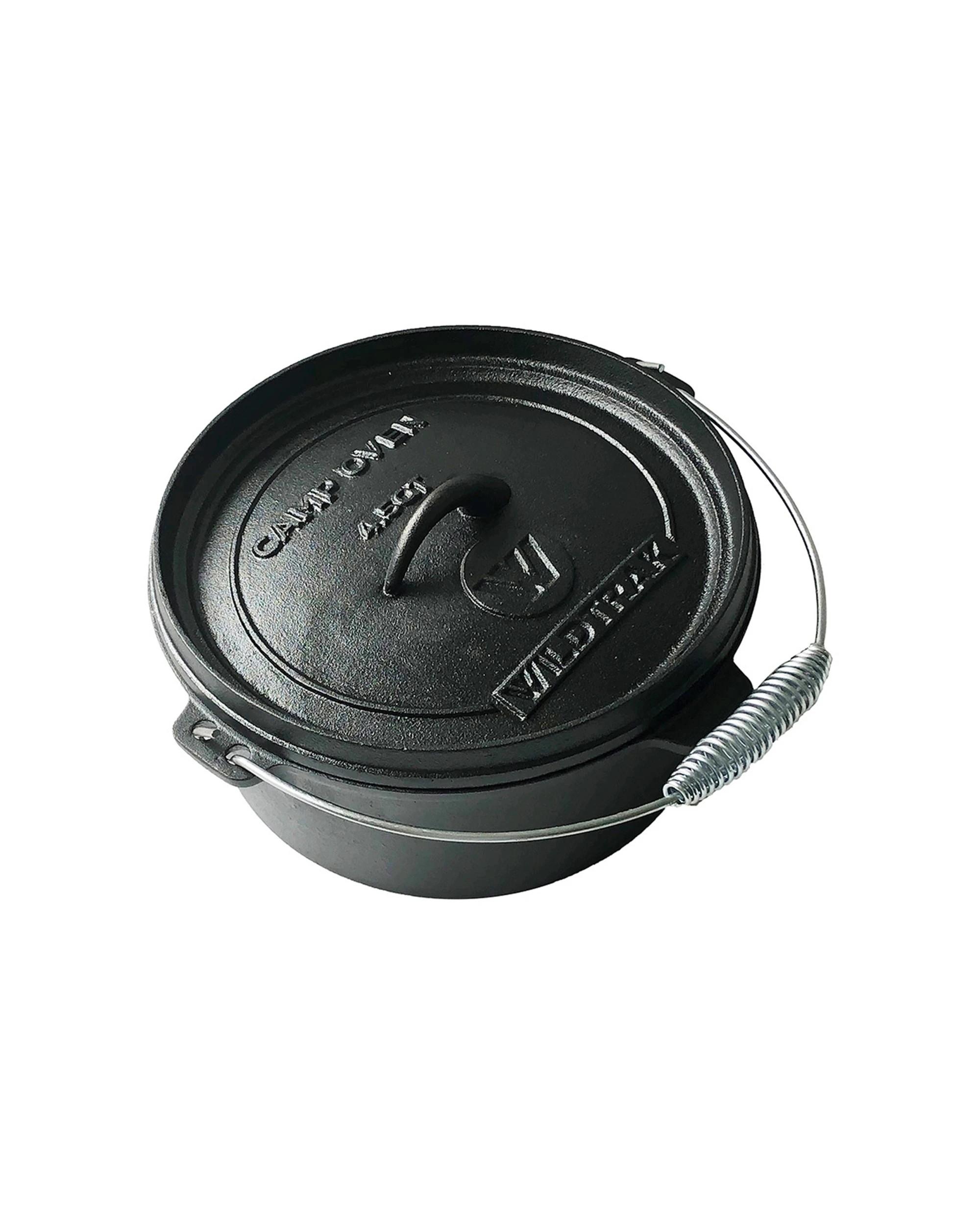 1 Wildtrak Round 4.5qt Cast Iron Camp Oven Pre-Seasoned Spiral Bail Handle - Black, 1 of 2