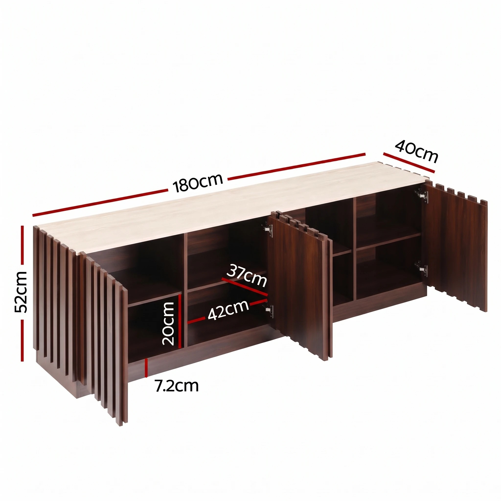 3 Artiss 180cm TV Unit Entertainment Cabinet Fluted Style Anti-tip Kit- Yellow, 3 of 10
