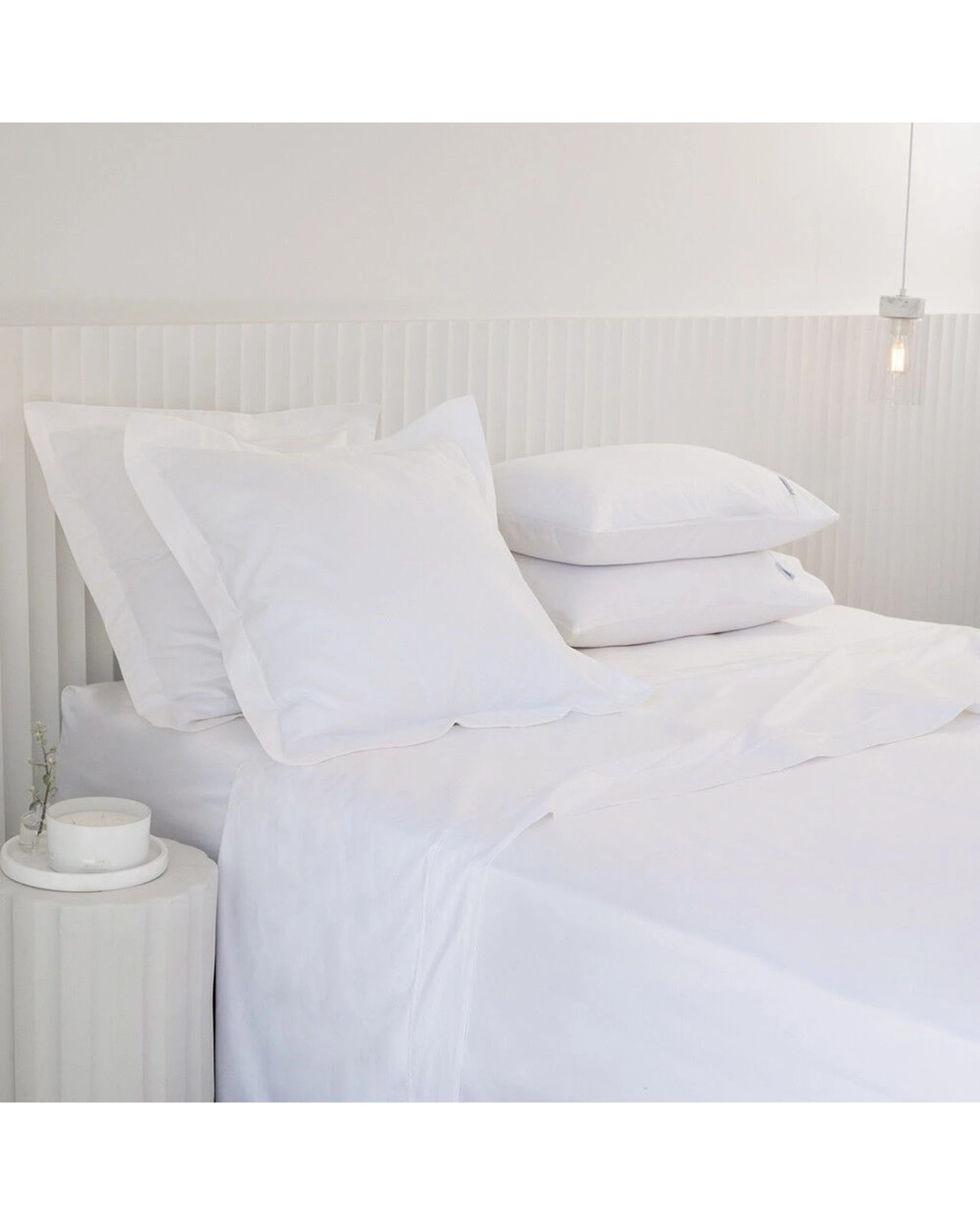 3 Canningvale Mille 2pc 1000TC Cotton Euro Pillowcases - White, 3 of 4