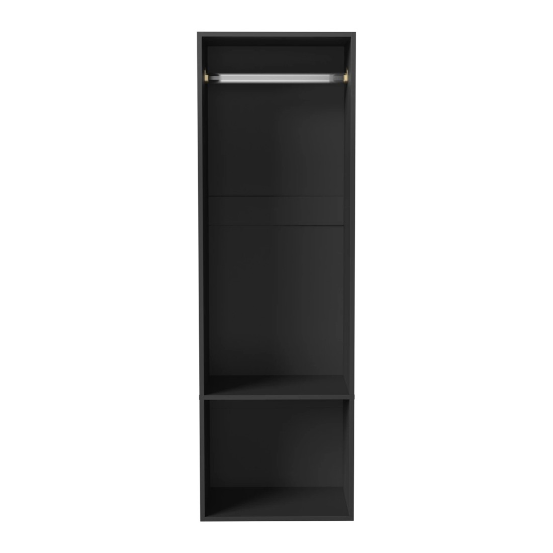6 Oikiture Open Wardrobe Shelf Unit Clothes Storage 2 Shelves Hanging Rail
 - Black, 6 of 10