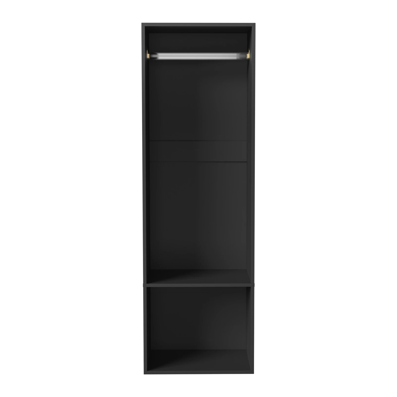 6 Oikiture Open Wardrobe Shelf Unit Clothes Storage 2 Shelves Hanging Rail
 - Black, 6 of 10