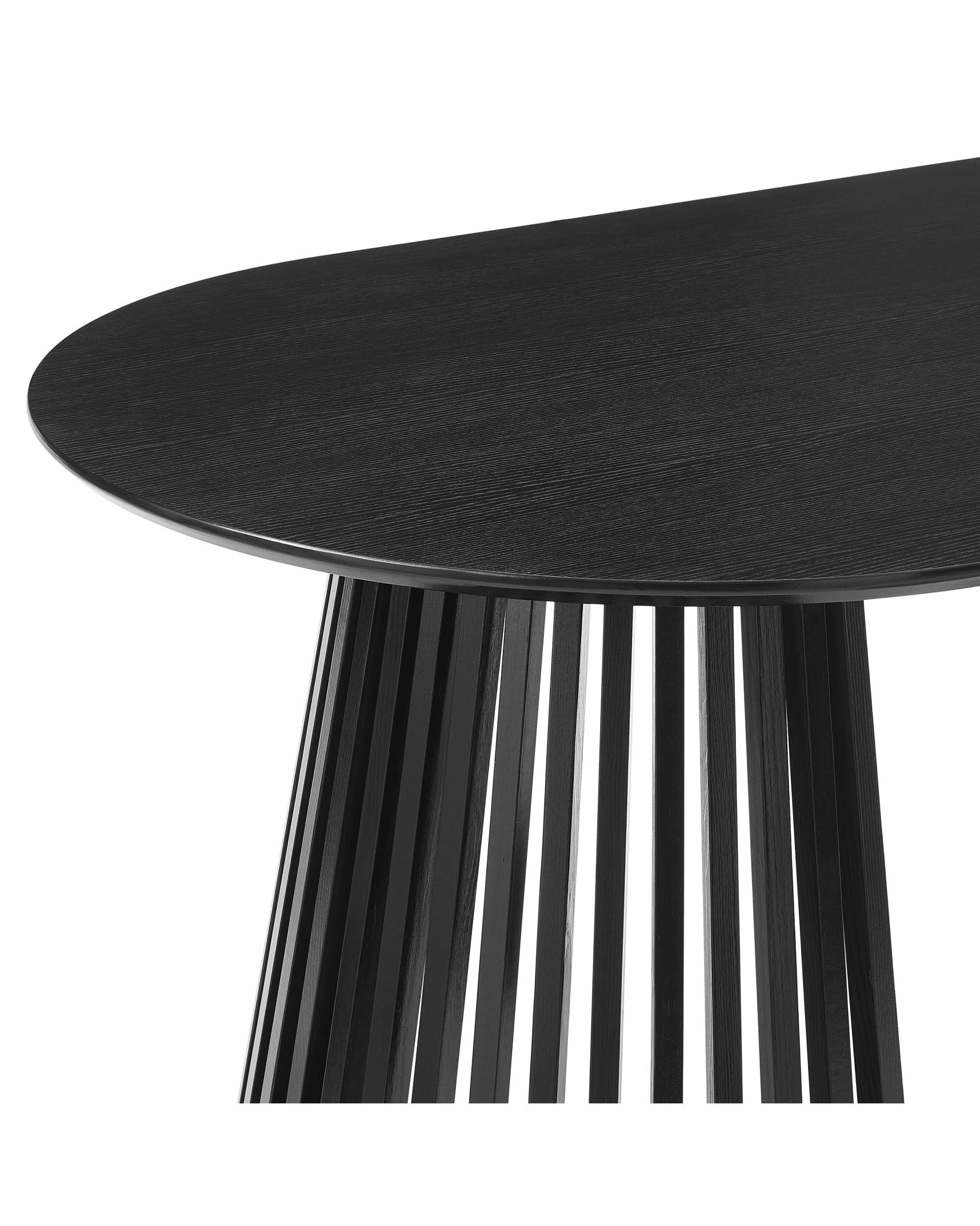 6 Kodu Oval Rounded Dining Table 160cm Black, 6 of 7