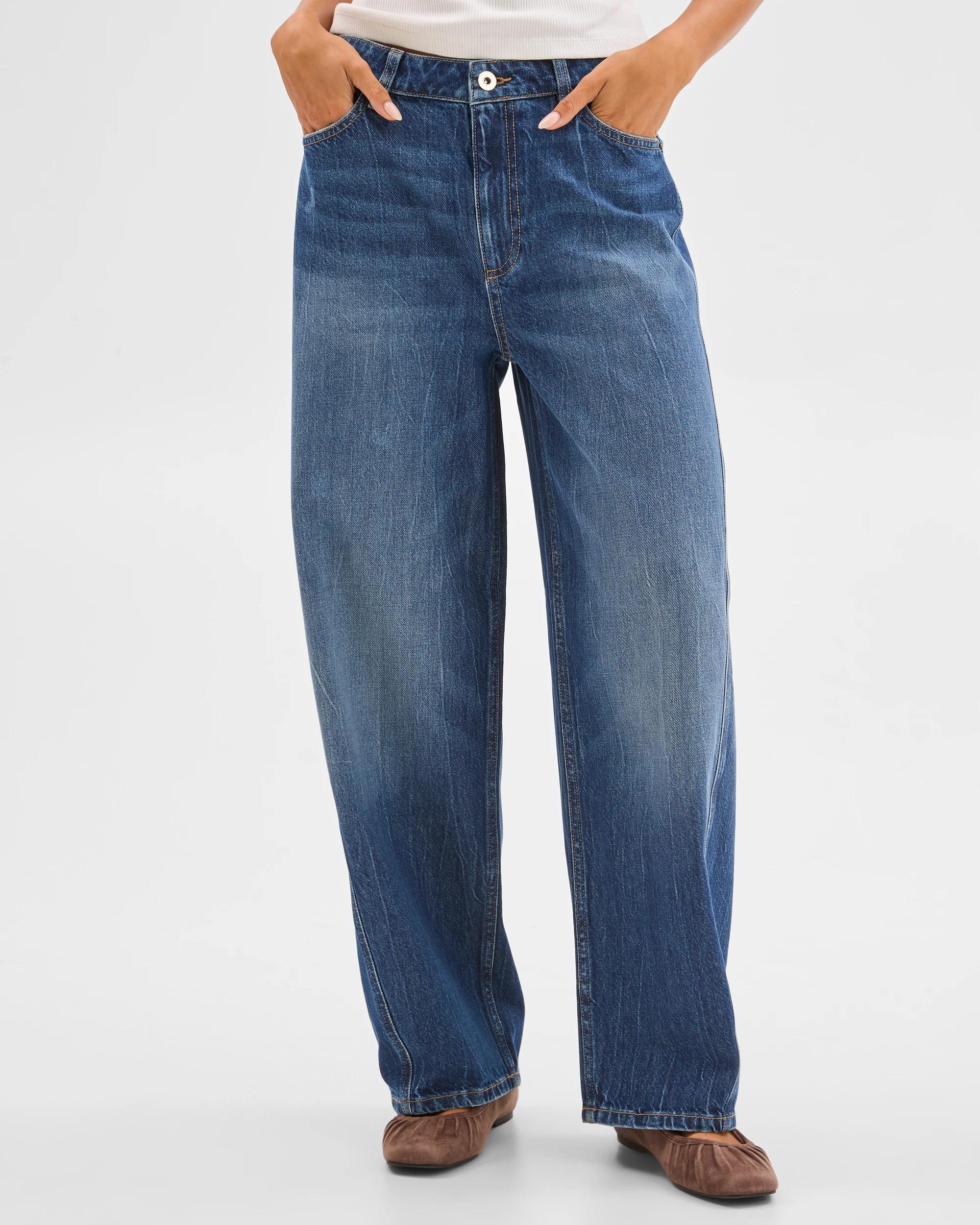 2 Lily Loves Barrel Leg Denim Jeans SHINJUKU BLUE, 2 of 7